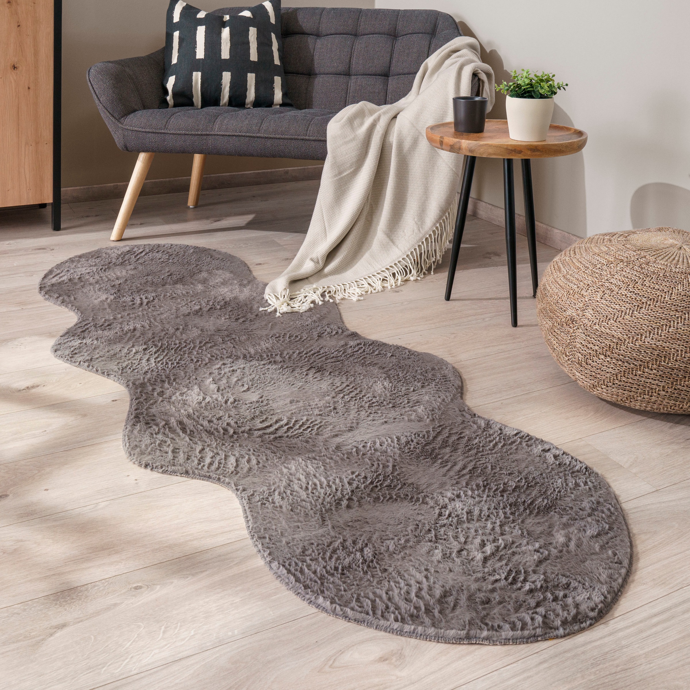 Paco Home Fellteppich »Pelt 640« fellförmig 16 m...