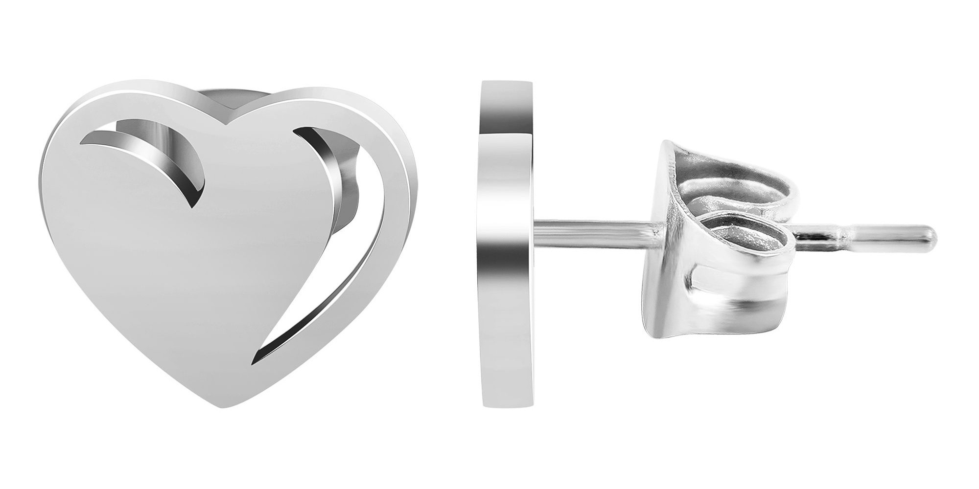Adelia´s Paar Ohrhänger »Damen Ohrringe – Ohrstecker Herz aus Edelstahl« Zum Verschenken an Menschen, die Ihnen am Herzen liegen