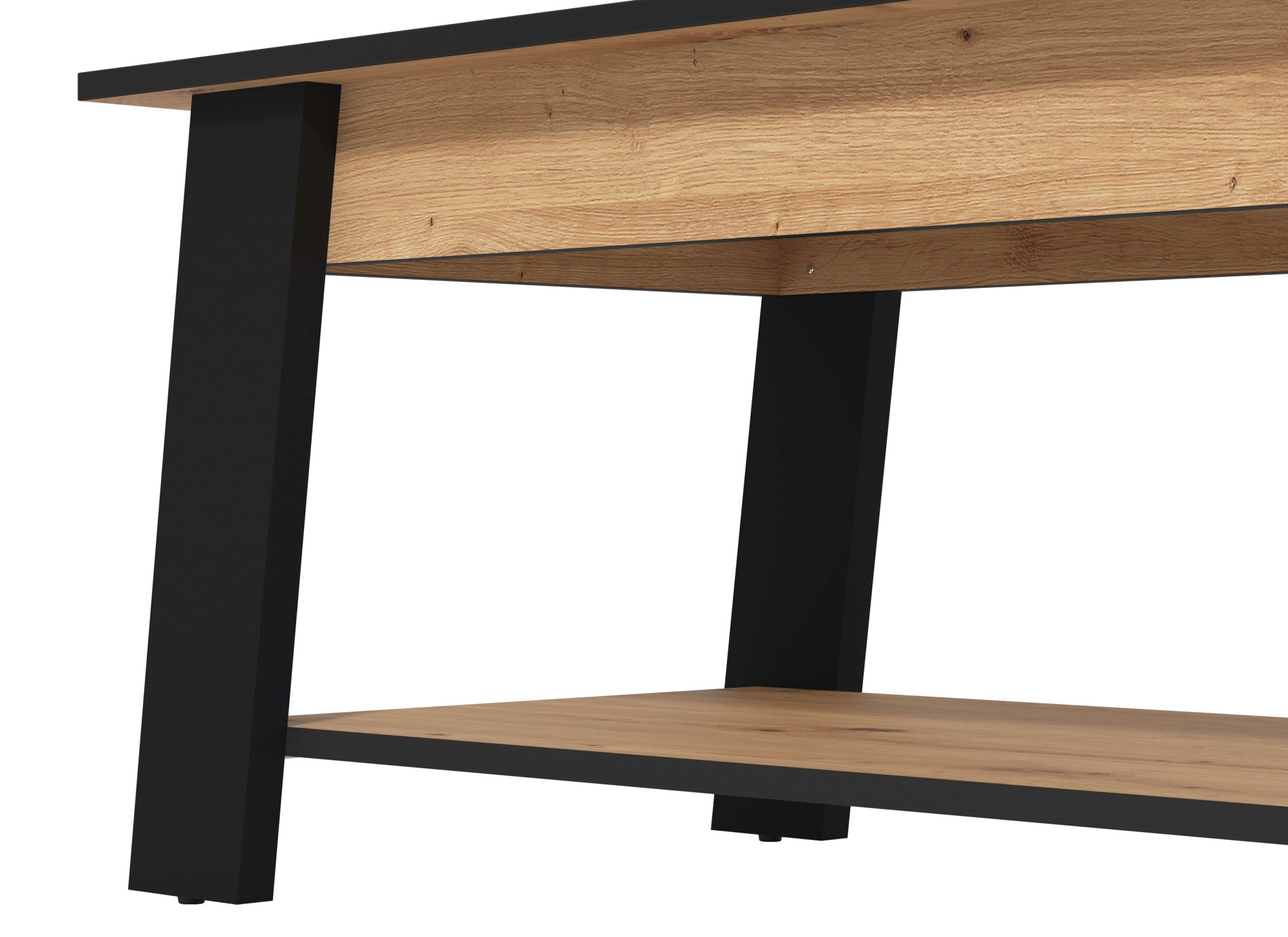Home affaire Couchtisch »Piave Kaffeetisch, 101 cm, in trendigen Farben, modern«, mit Ablage, rechteckig, Artisan Eiche, ideal für kleine Räume