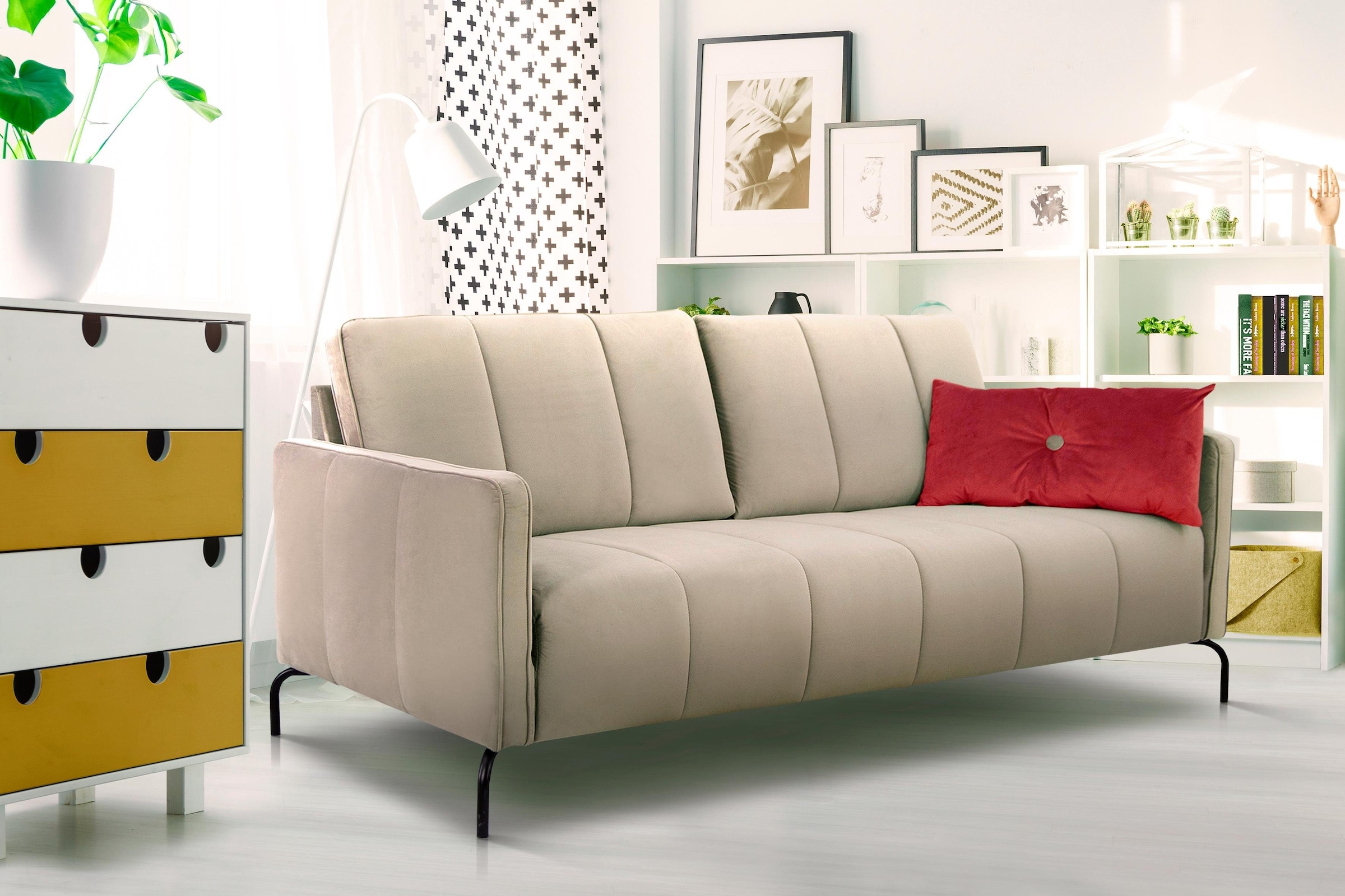 Home affaire 3-Sitzer "Xeen" mit feiner Steppung und Keder günstig online kaufen