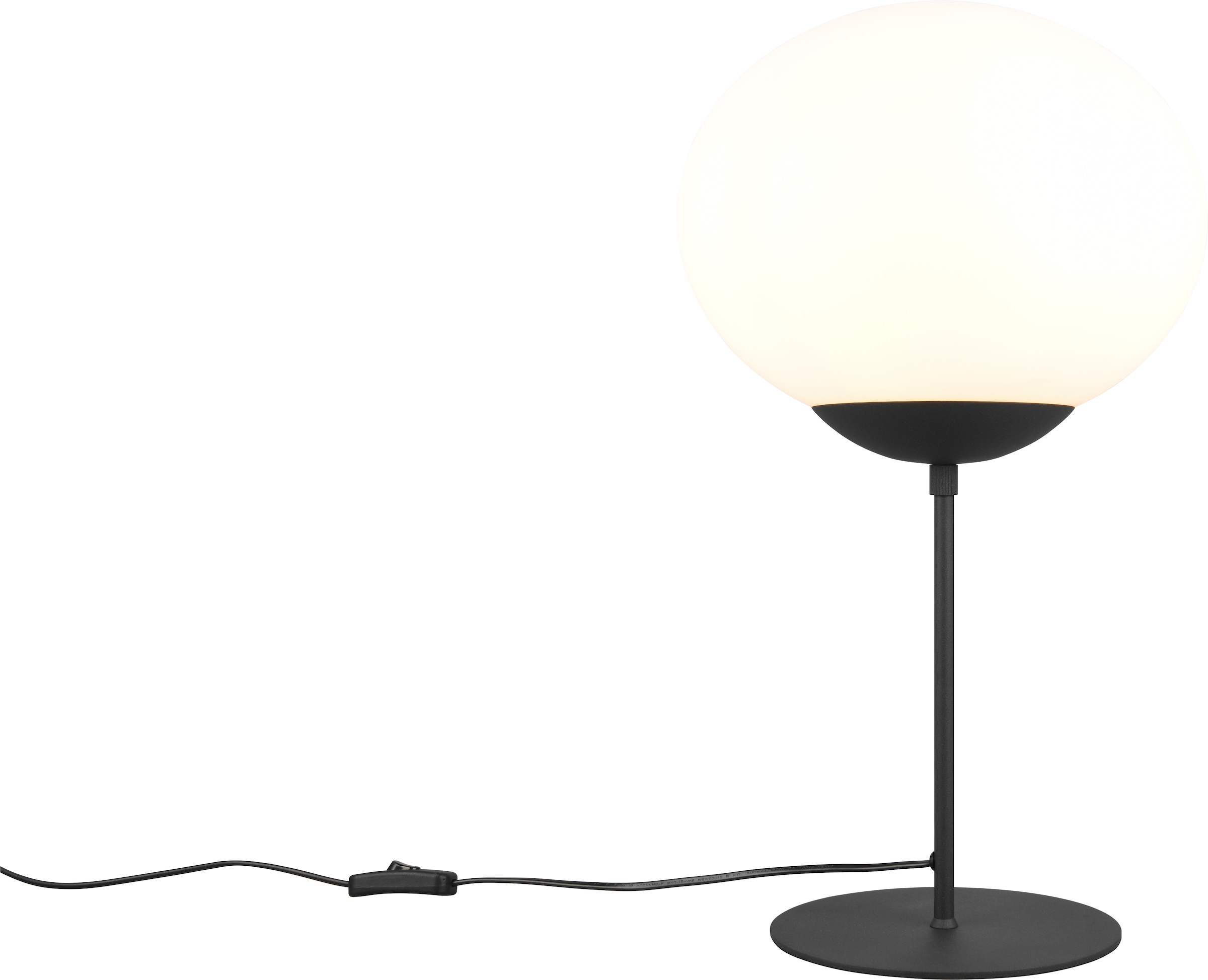 TRIO Leuchten Tischleuchte »FOMENTO, Tischlampe mit Glasschirm Ø 30cm, exkl 1x E27 max 40W« E27 1 Stk. warmweiß - kaltweiß Tischleuchte Metall mit Glas Lampenschirm, Glas opalweiß Höhe 52cm