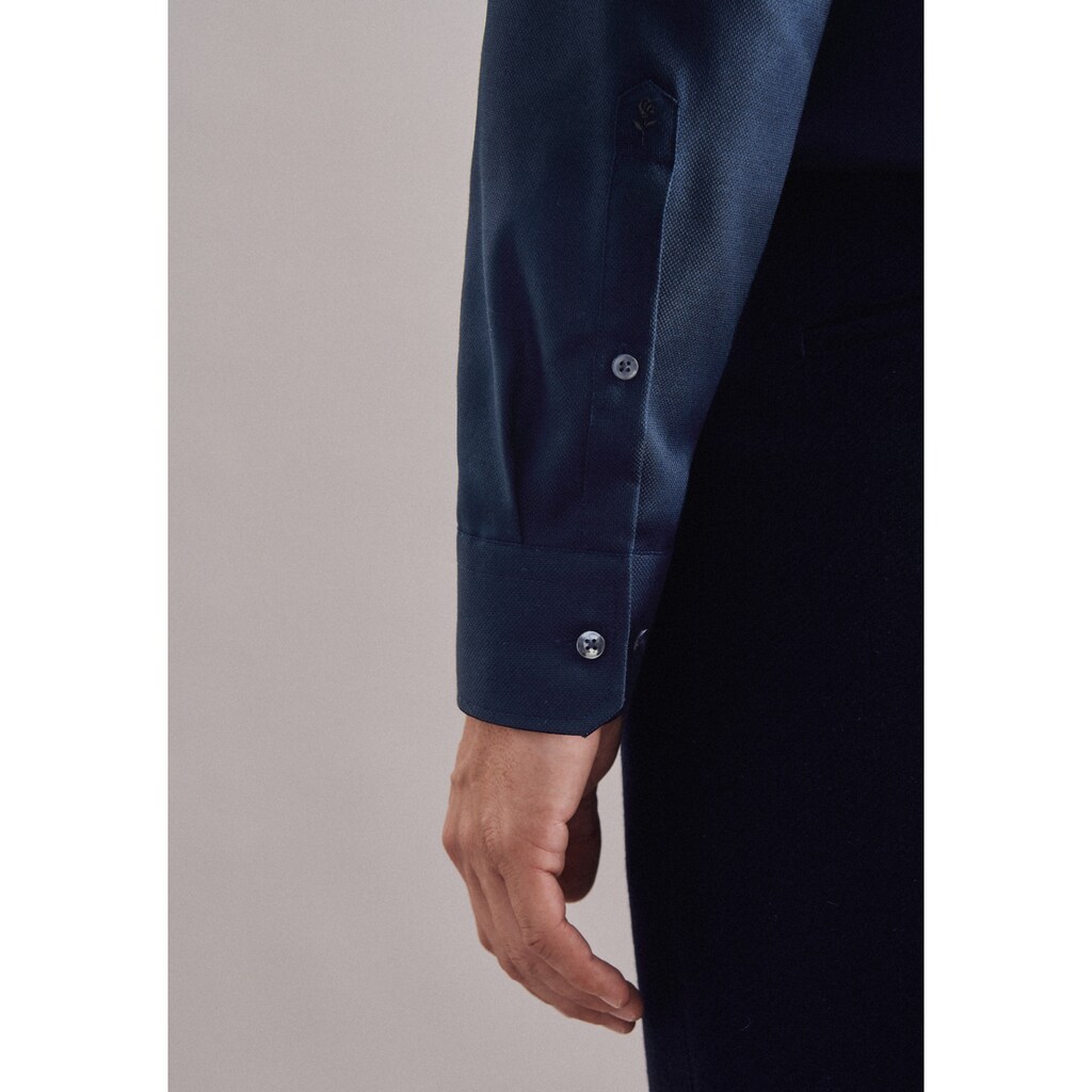 Herrenmode Businessmode seidensticker Businesshemd »Shaped«, Shaped Langarm Kentkragen Uni Dunkelblau Herrenmode Businessmode seidensticker Businesshemd »Shaped«, Shaped Langarm Kentkragen Uni Dunkelblau