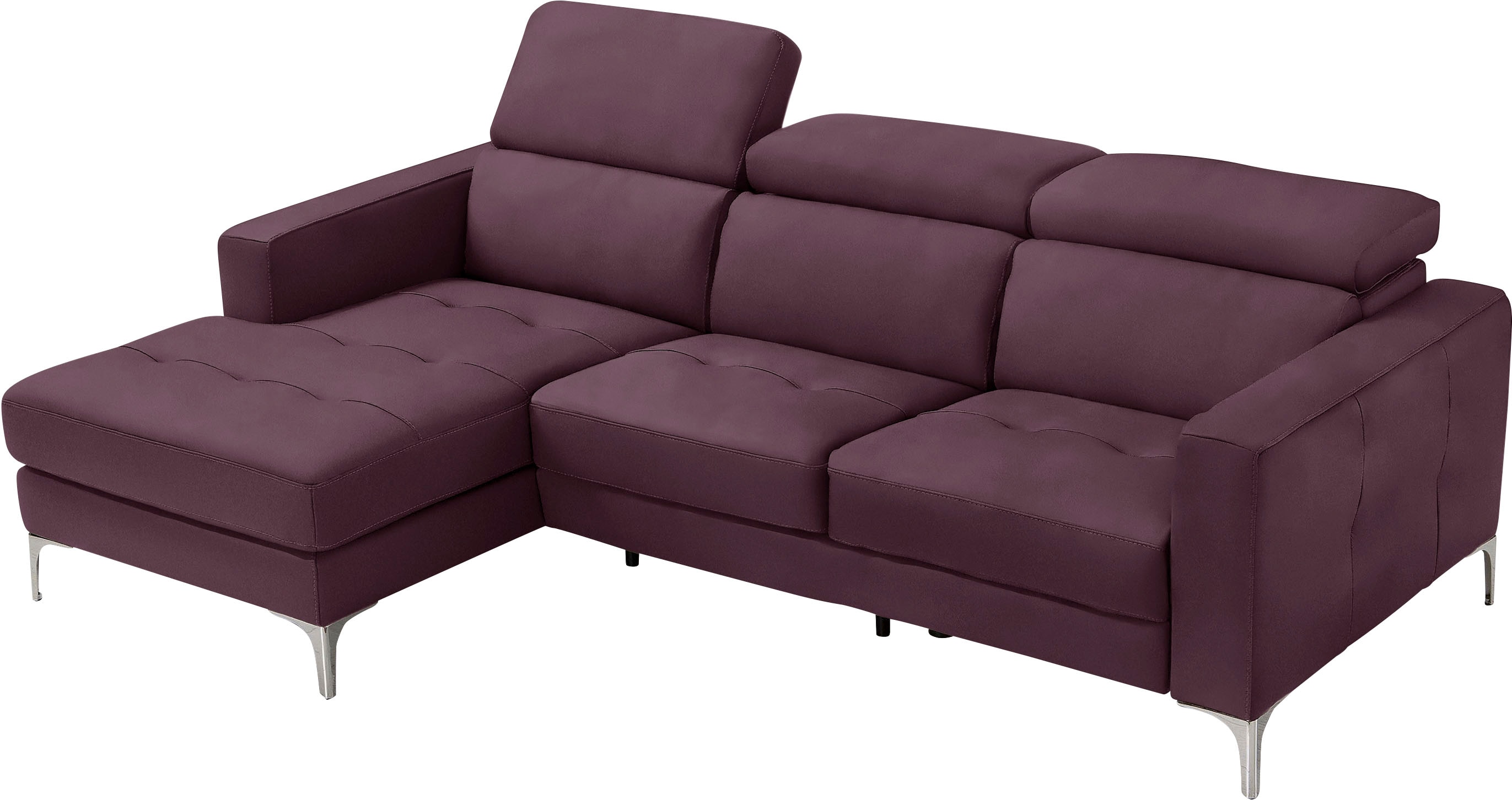 Egoitaliano Ecksofa "Matt, erstklassiger Sitzkomfort, aufwendige Detailverarbeitung, L-Form" mit verstellbaren Kopfteilen zum Relaxen