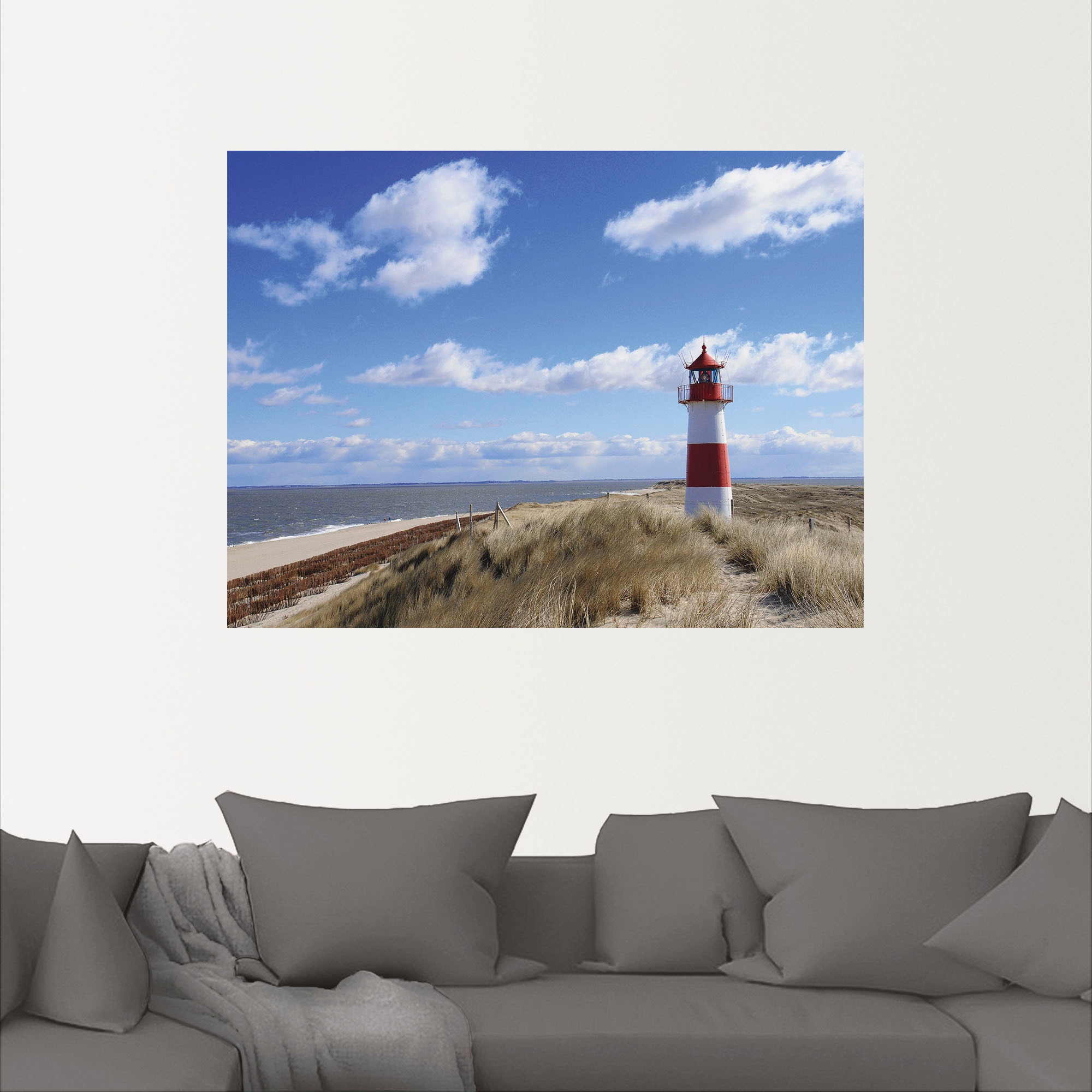 Artland Leinwandbild »Leuchtturm Sylt«, Gebäude, (1 St.), auf Keilrahmen gespannt