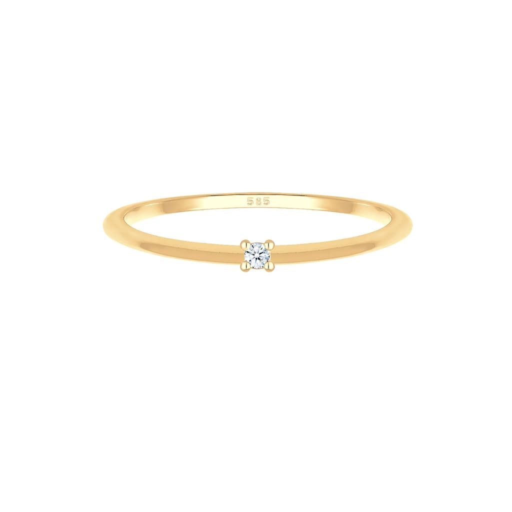 Elli DIAMONDS Diamantring »Verlobung Solitär Diamant (0.015 ct.) 585 Gelbgold«