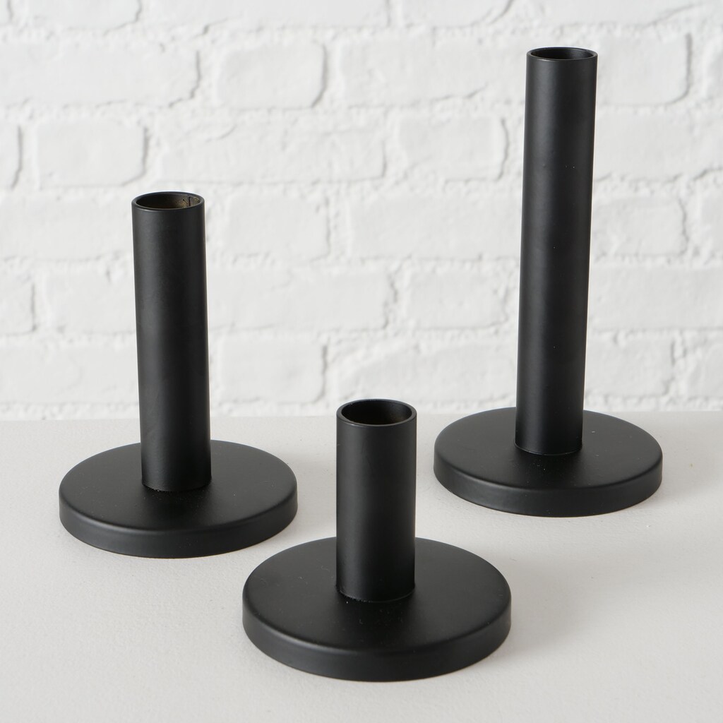 BOLTZE Kerzenleuchter »Malko«, (Set, 3 St.), aus Eisen