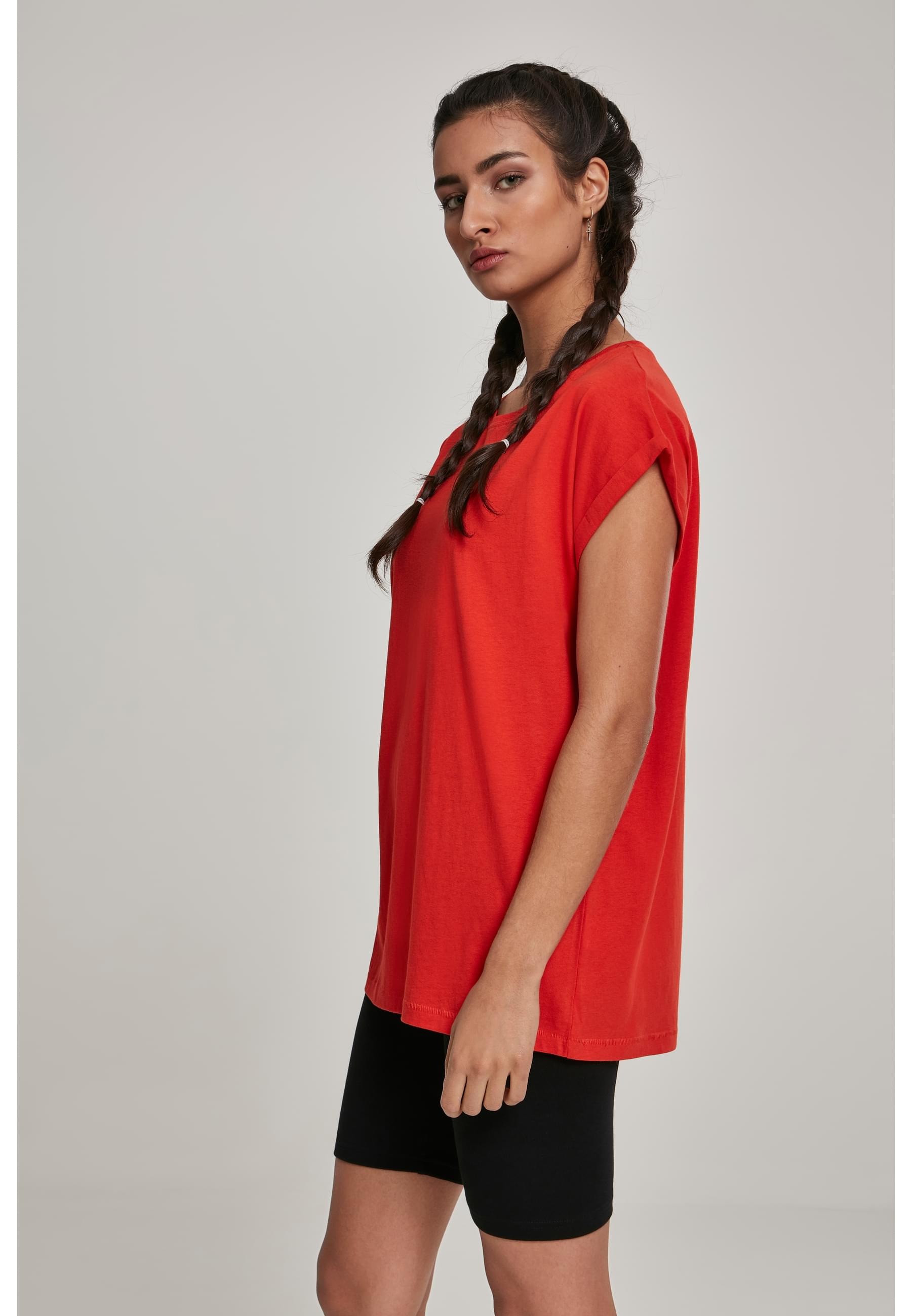 URBAN CLASSICS Kurzarmshirt »Urban Classics Damen Ladies Extended Shoulder Tee«, (1 tlg.)