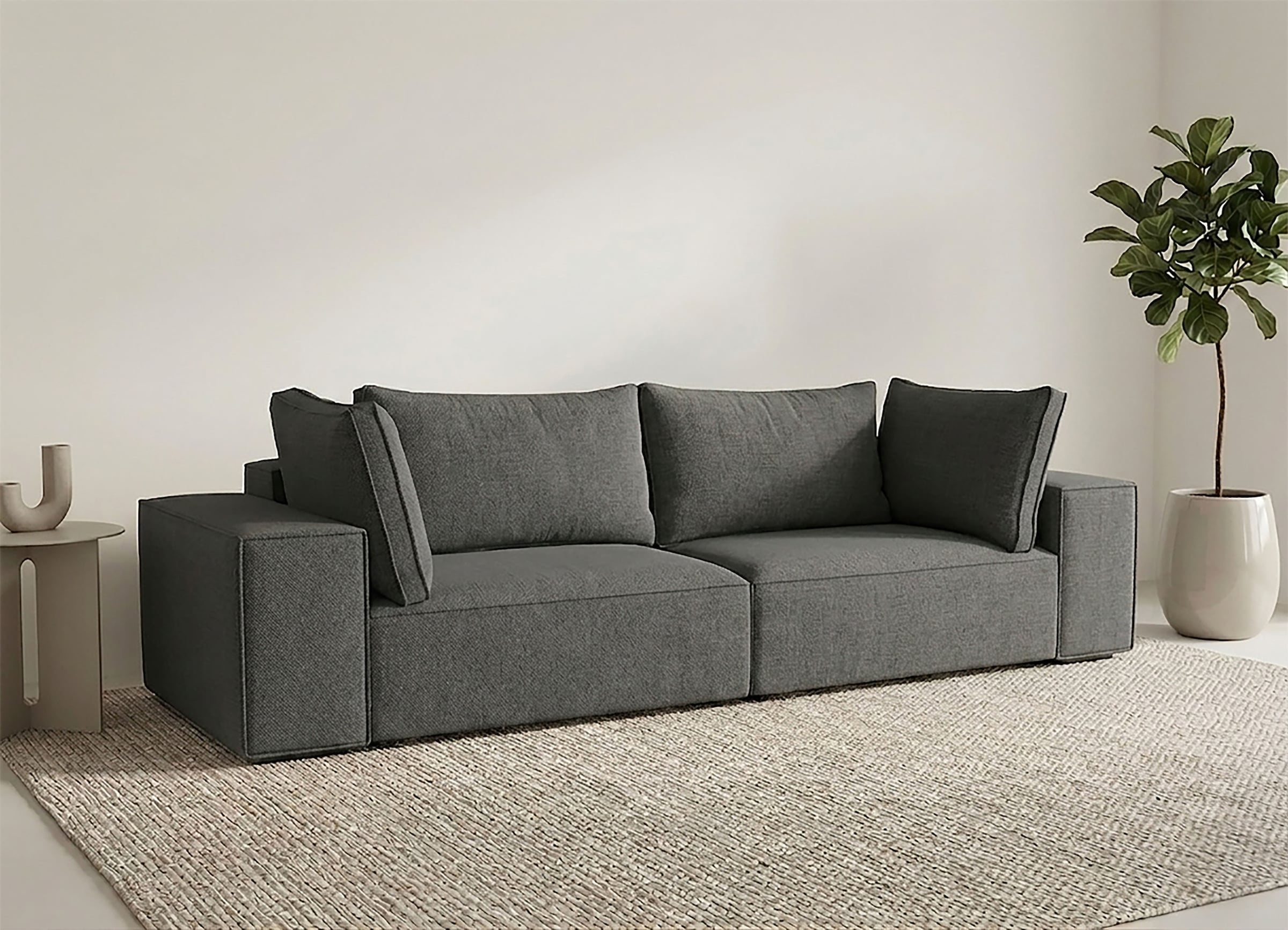 Trends by HG "Conor XXL, B: 312cm, Liegefläche: 138x 238cm, in Cord und Velours" mit Schlaffunktion und Bettkasten