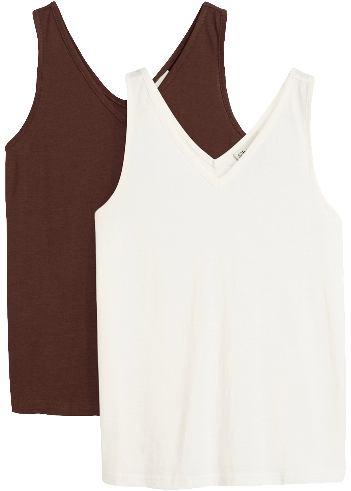 bonprix Tanktop Packung, 2er, ärmelloses Design, aus Baumwolle, bequeme Passform