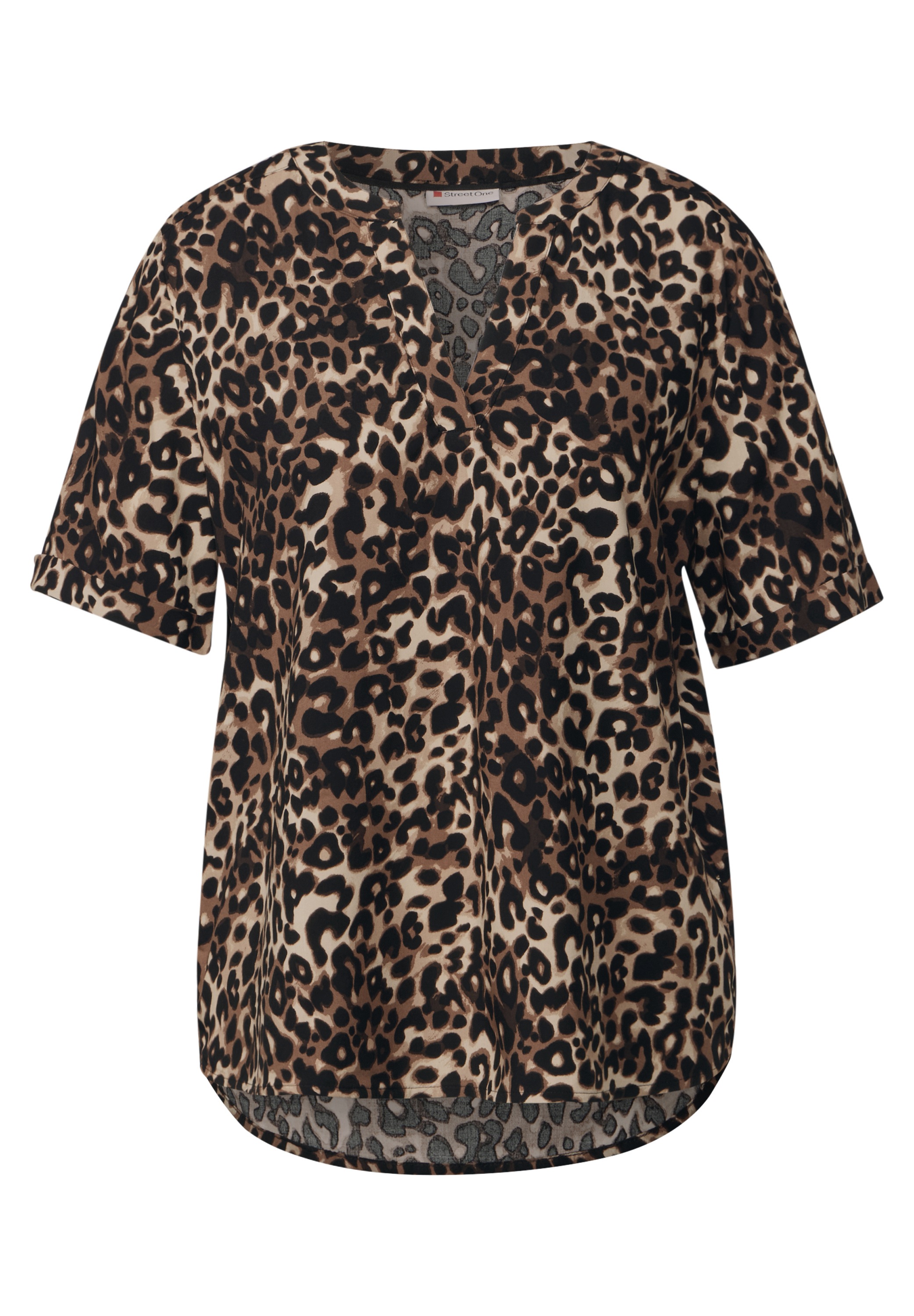 STREET ONE Hemdbluse, mit geschlitztem Rundhalsausschnitt