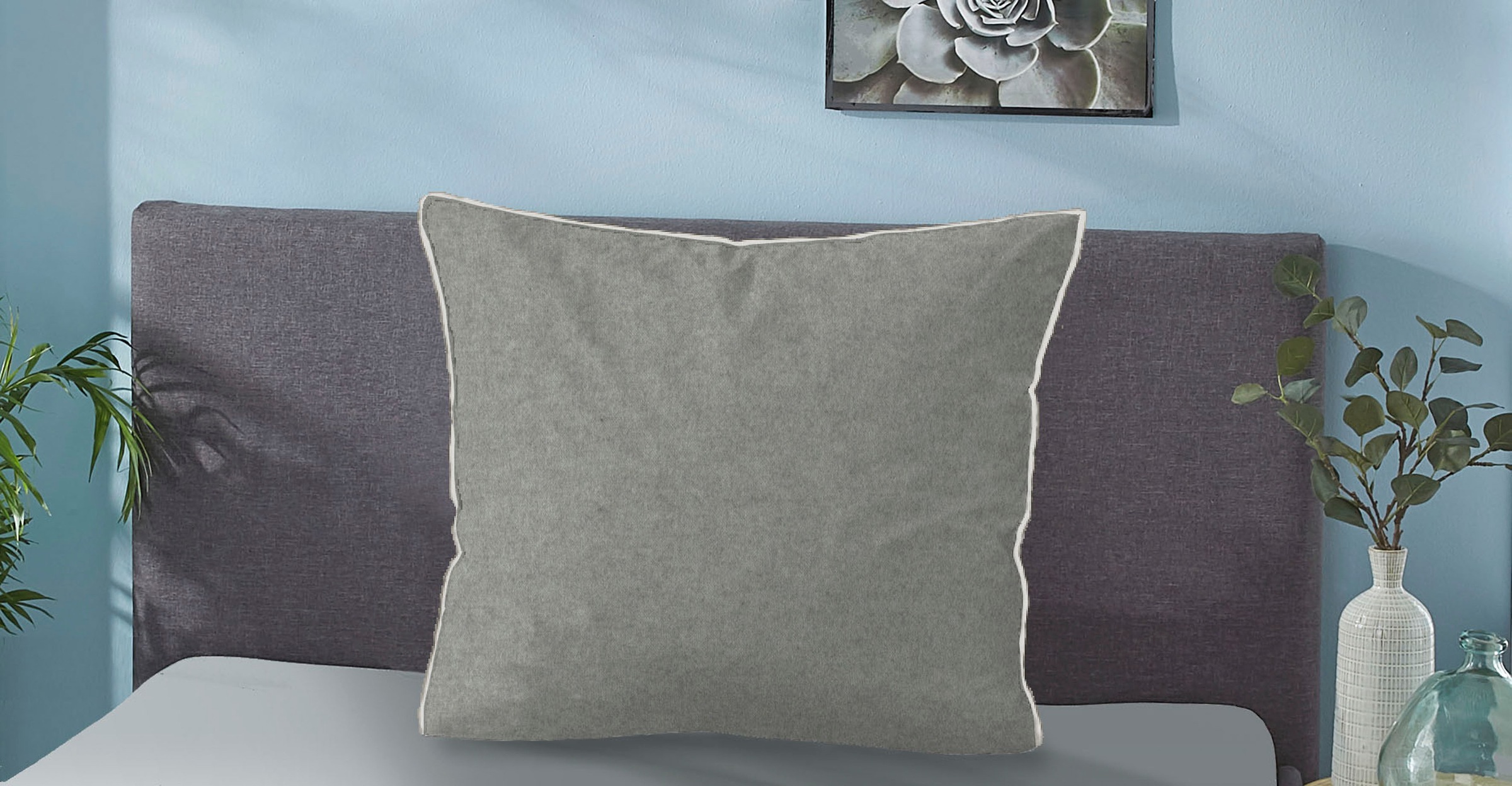 Biberna Kissenbezug "Hermal Flanell mit Reißverschluss, Melange-Optik, Wend günstig online kaufen