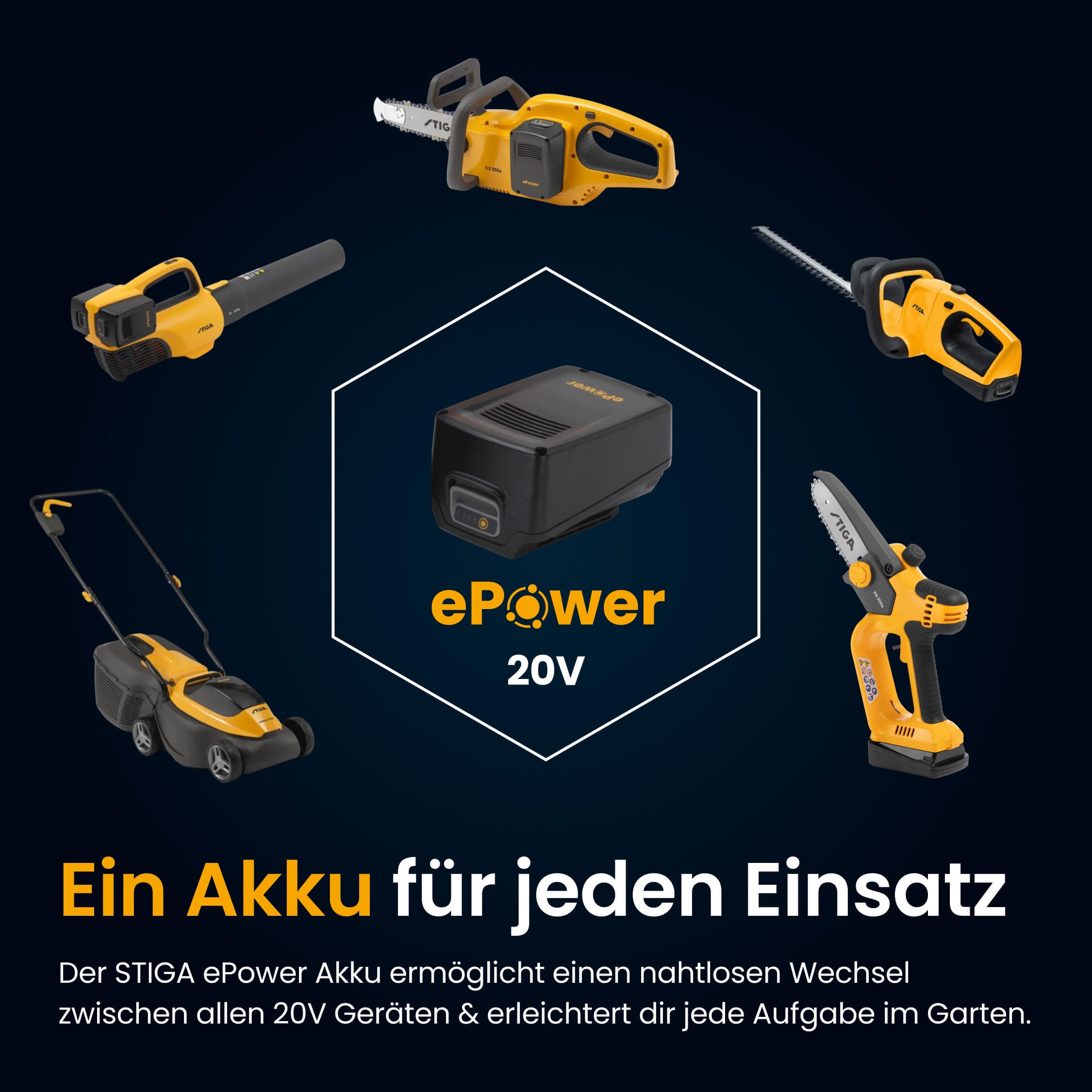 STIGA GARDEN Akku-Kettensäge »CS 300e« 12" Schwert, inkl. 2x 4 Ah Akku und Ladegerät