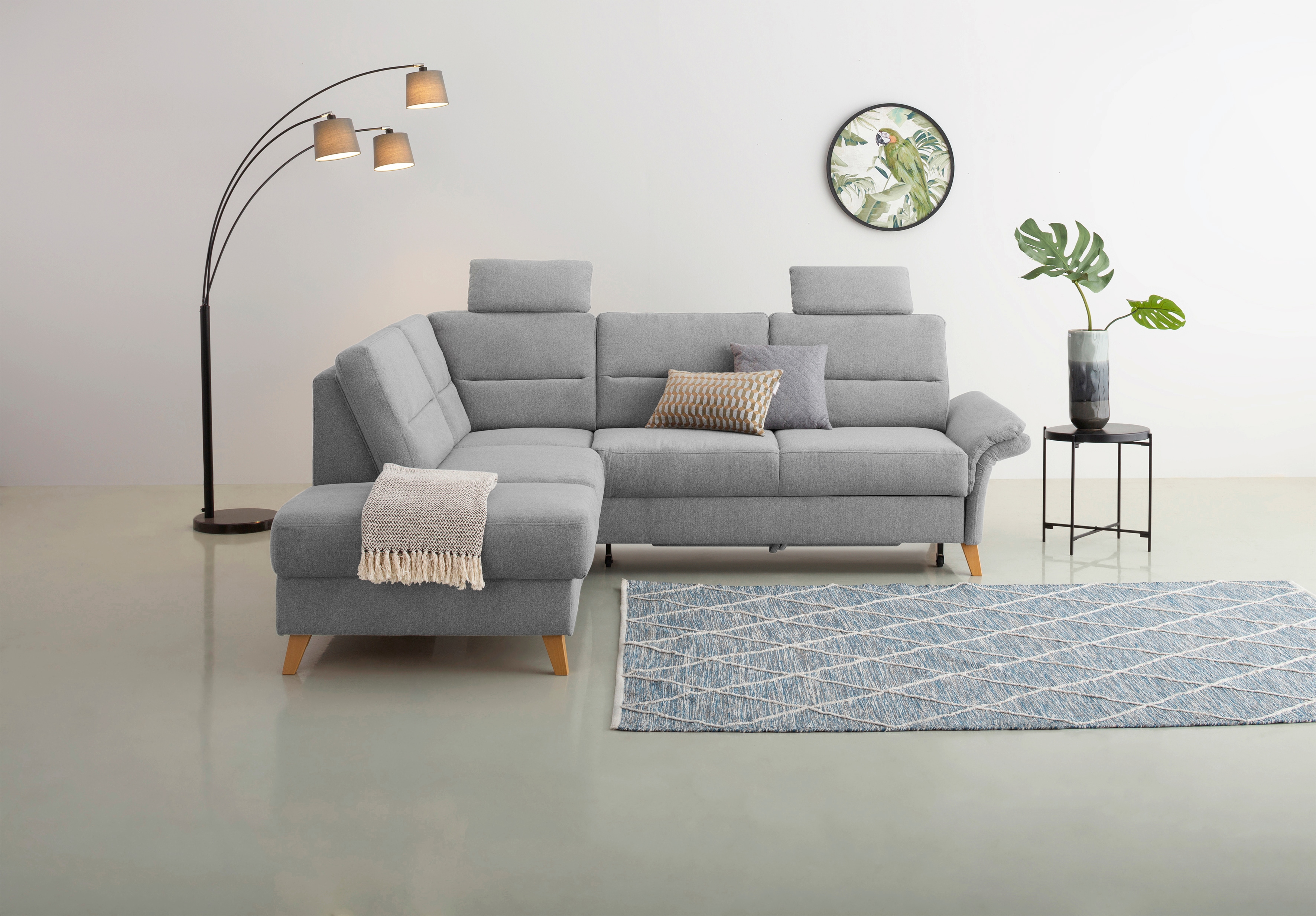 OTTO home Ecksofa "Westerland L-Form" Federkern-Polsterung, wahlweise mit Schlaffunktion, Bettkasten