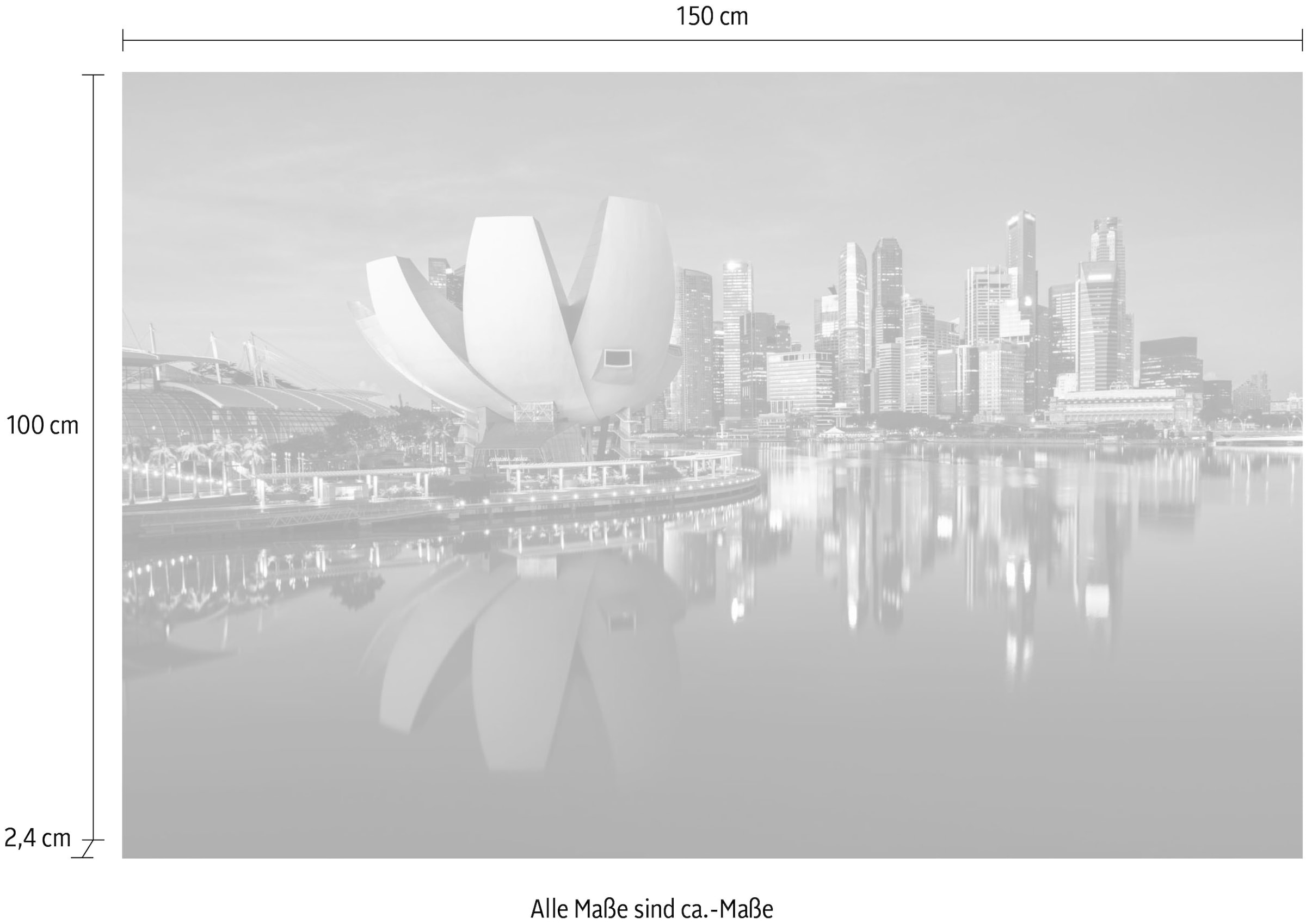 queence Acrylglasbild »Am Wasser«, Elemente der Architektur-Gebäude-Städte-Skyline, Fine Art-Print in Galeriequalität