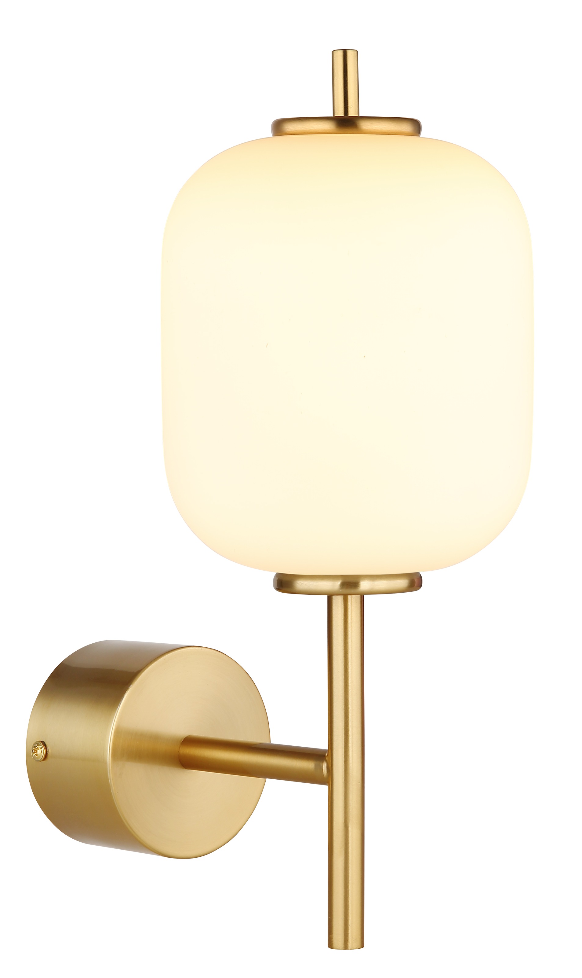GLOBO LIGHTING LED Wandleuchte "EWALD", 1 Stk.messingfarben, Leuchten, Wandleuchte/Glas opal/höhenverstellbar/messingfarben