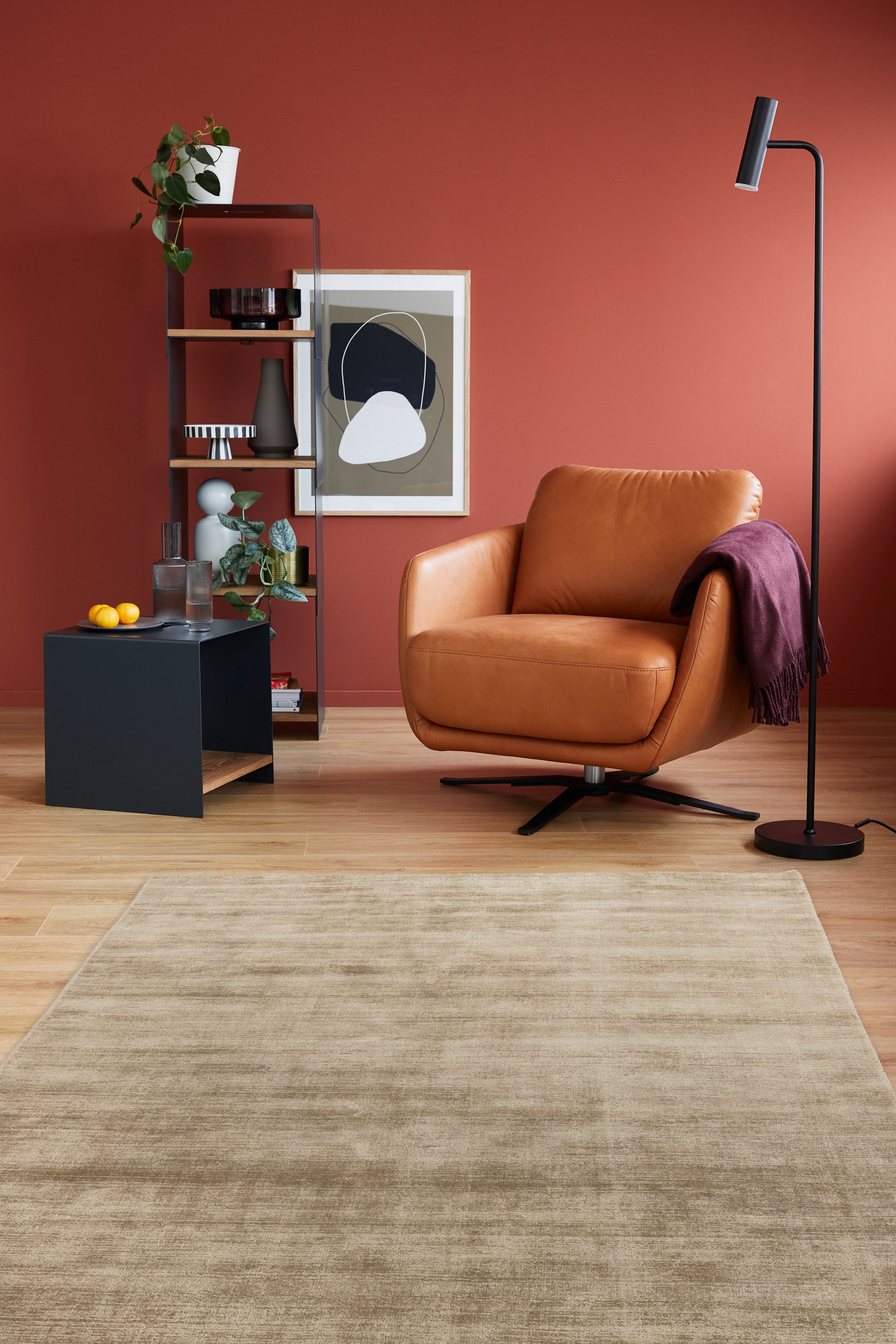 SCHÖNER WOHNEN-Kollektion Teppich »Alessa« rechteckig 5 mm Höhe Viskose, Wohnzimmer