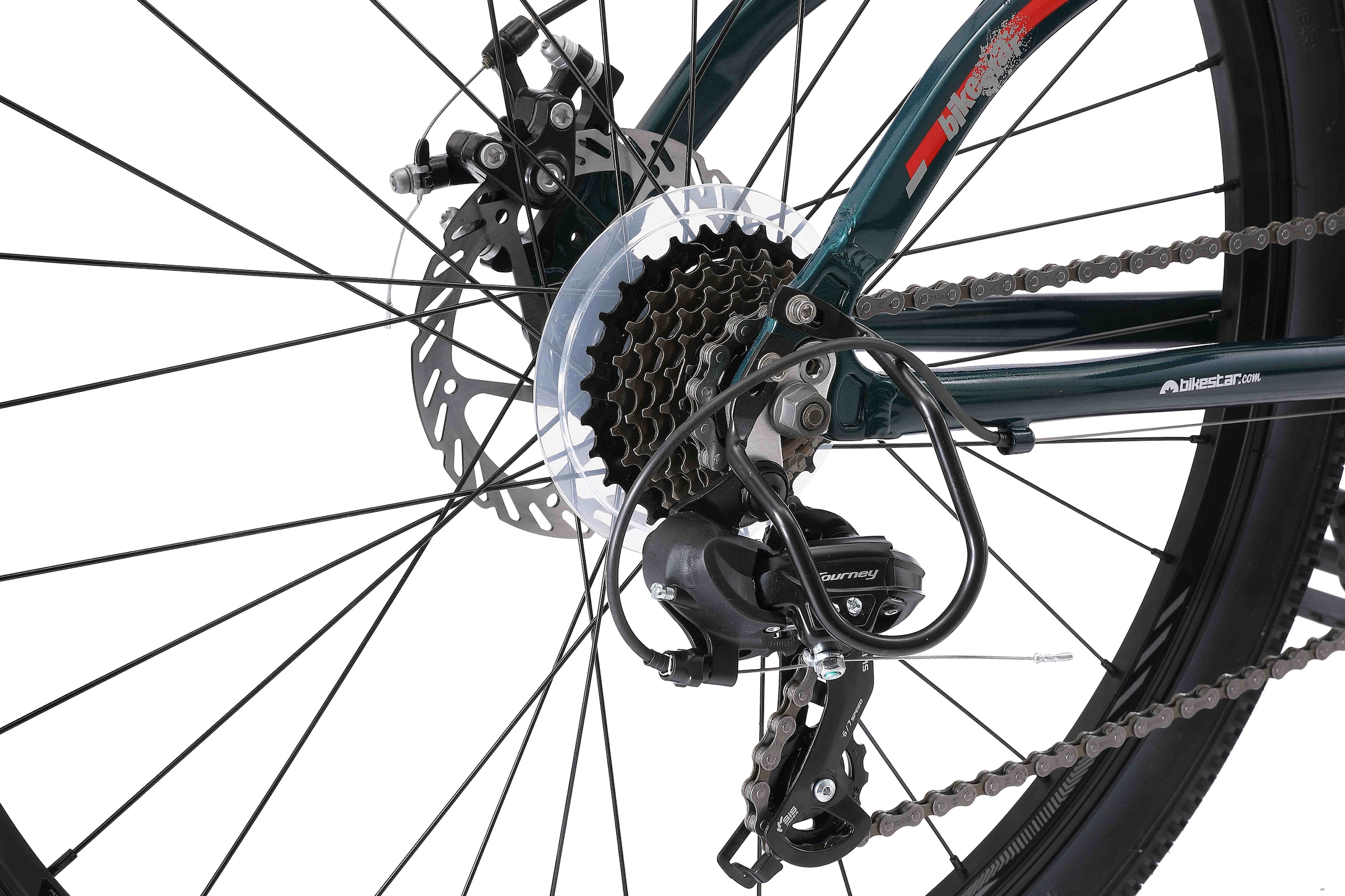 Bikestar Mountainbike, 21 Gang, Shimano, RD-TY300 Schaltwerk, Kettenschaltung, für Damen und Herren, Kettenschaltung