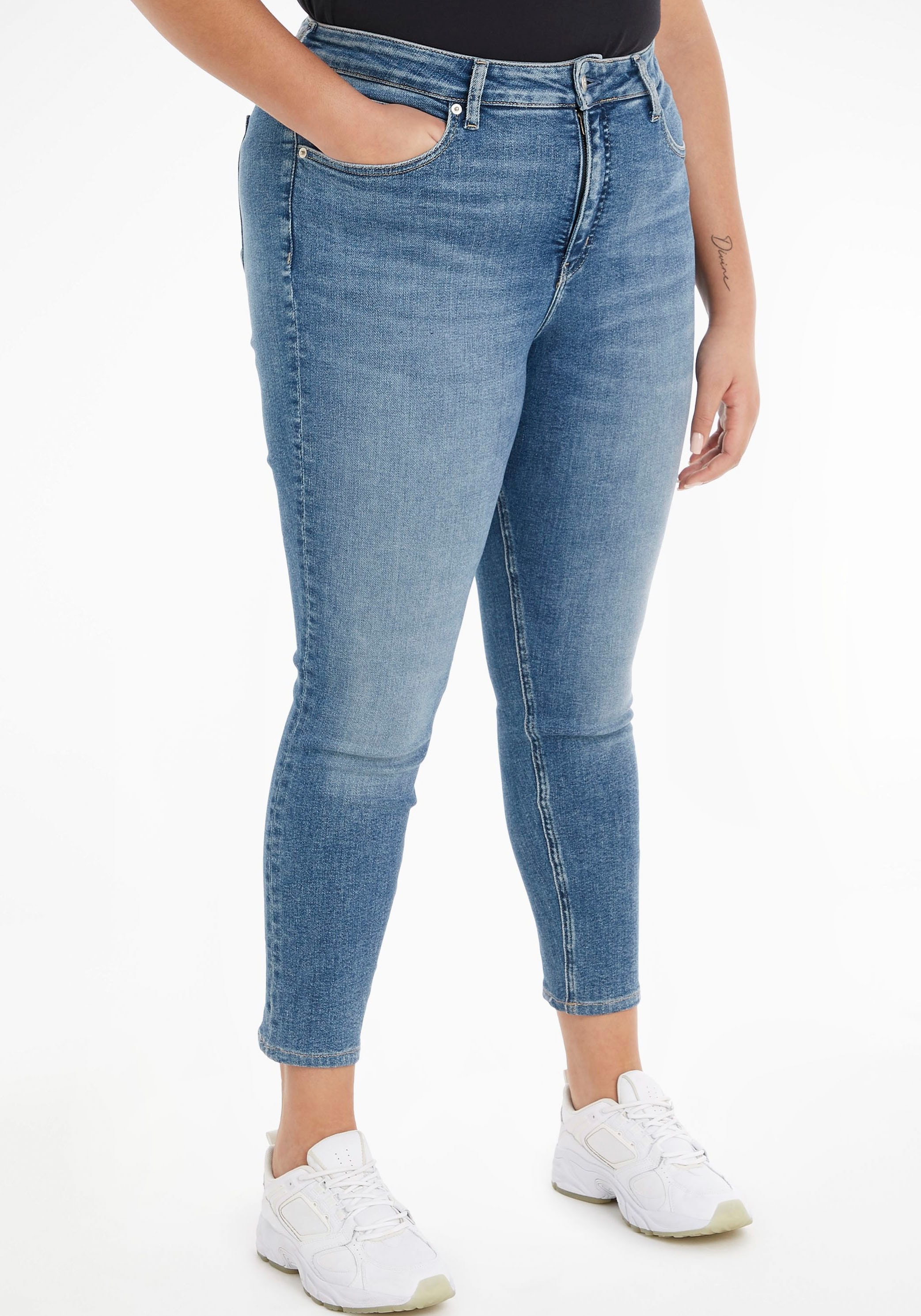Calvin Klein Jeans Plus Skinny-fit-Jeans »HIGH RISE SKINNY ANKLE PLUS«,  Jeans wird in Weiten angeboten online bestellen | BAUR
