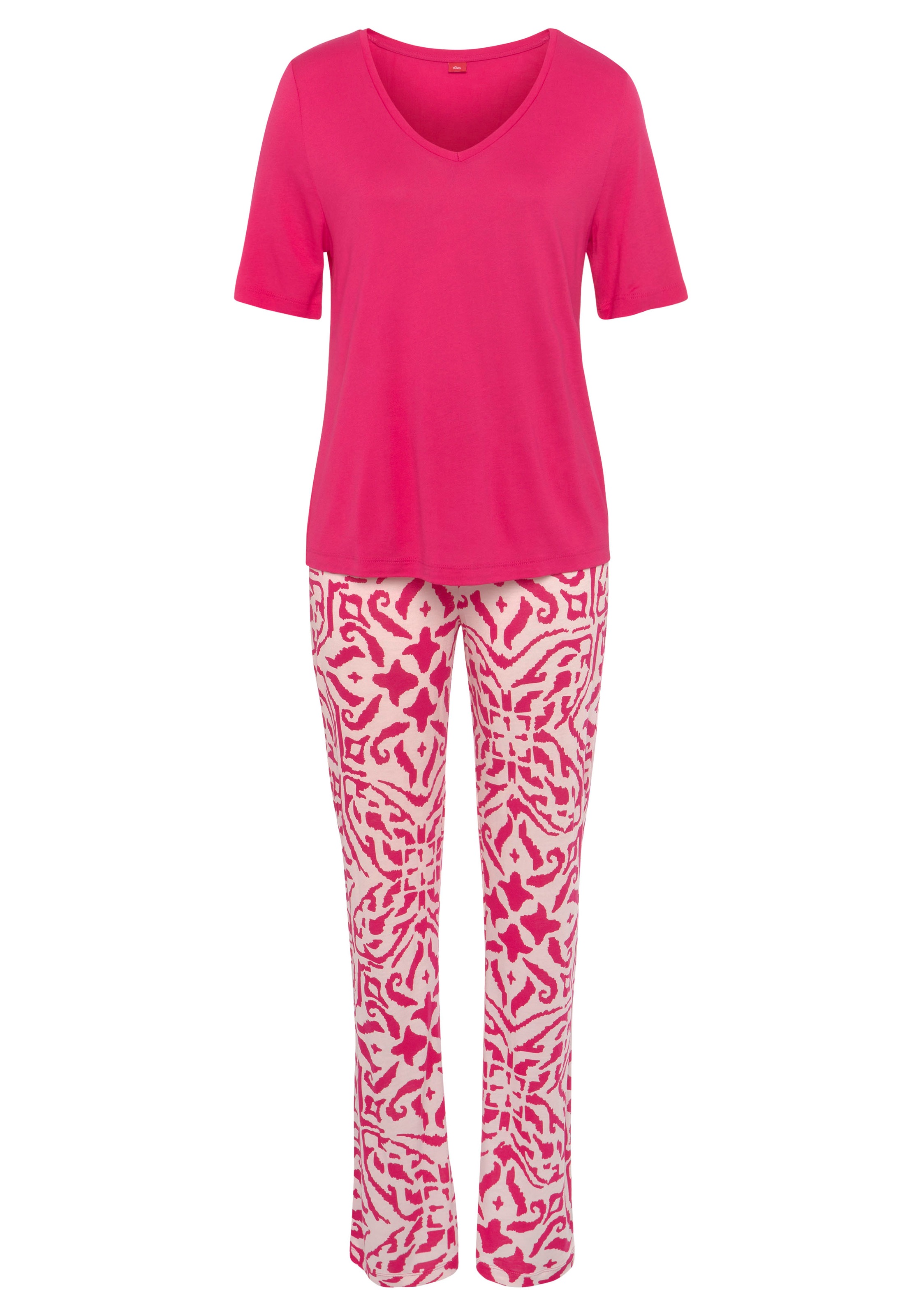 s.Oliver Pyjama 2 Stk. tlg., mit floralem Ethno-Muster günstig online kaufen
