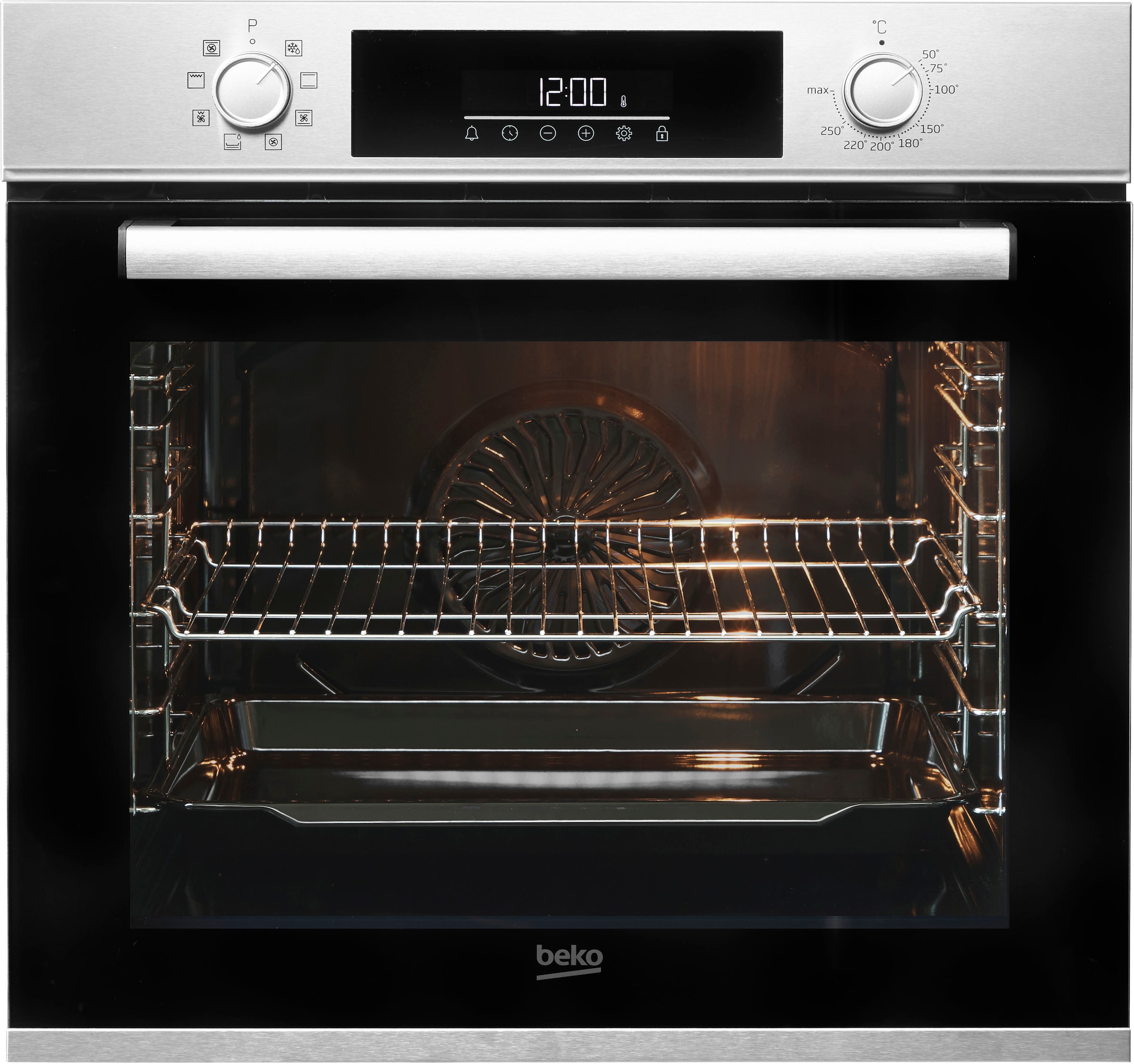 BEKO Backofen-Set »BBSM12320X«, BBSM12320X, mit Teleskopauszug nachrüstbar