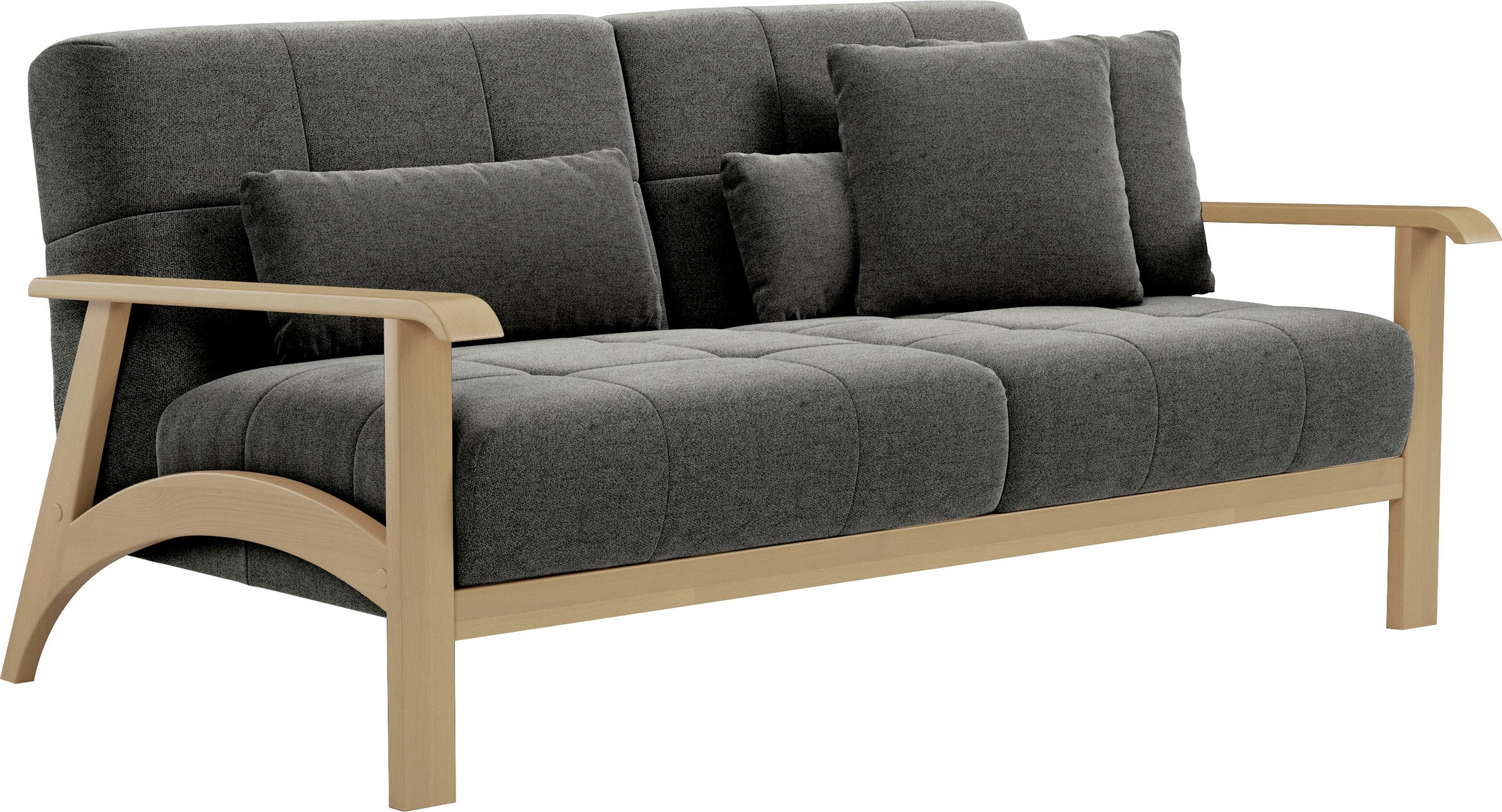 sit&more 2,5-Sitzer »Billund«, Armlehnen aus Buchenholz in natur, verschiedene Bezüge und Farben