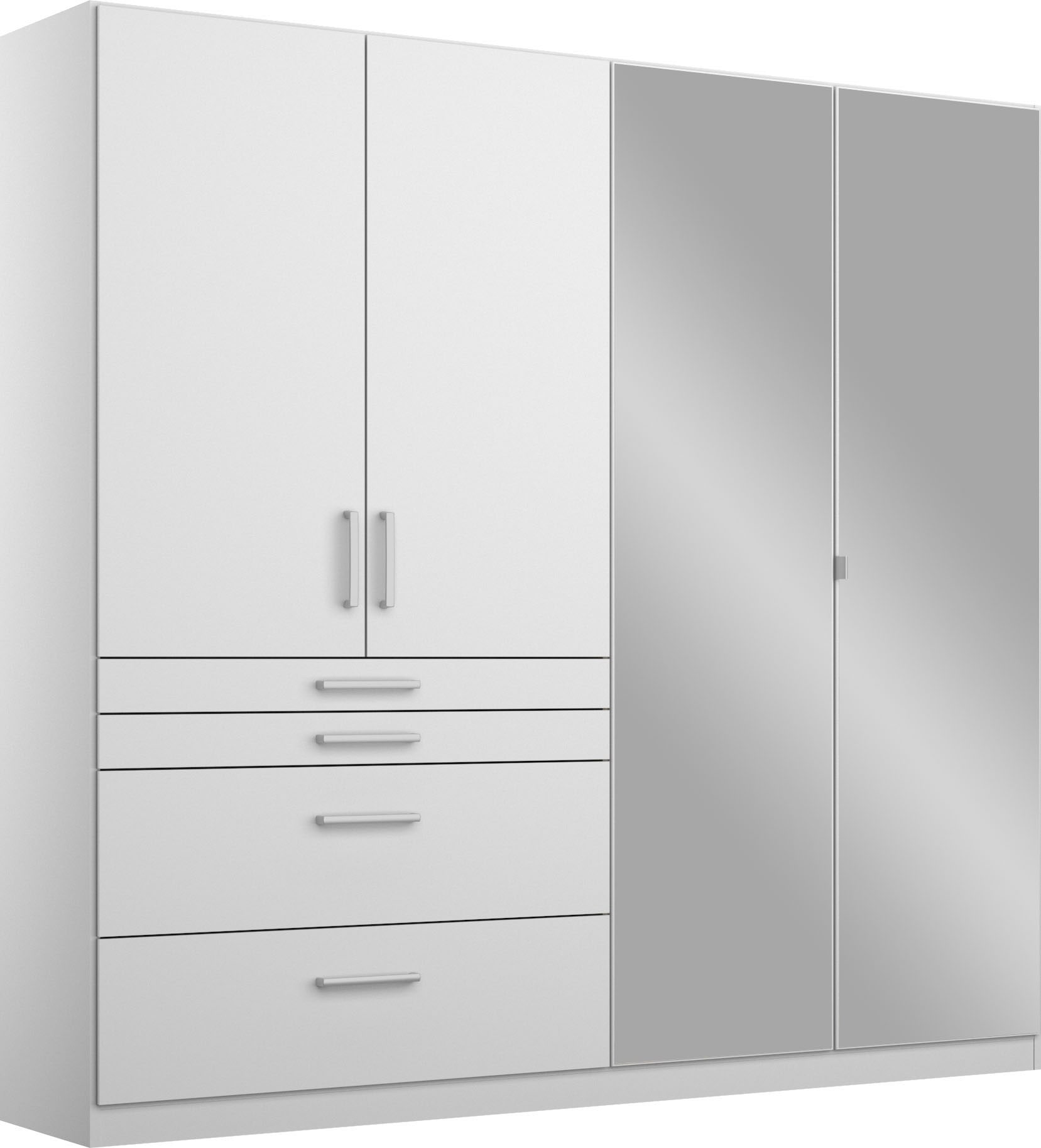rauch Drehtürenschrank "Kleiderschrank Schrank Garderobe Garderobenschrank HOMBURG" mit Spiegel, oberer Schubkasten mit Einteilung MADE IN GERMANY