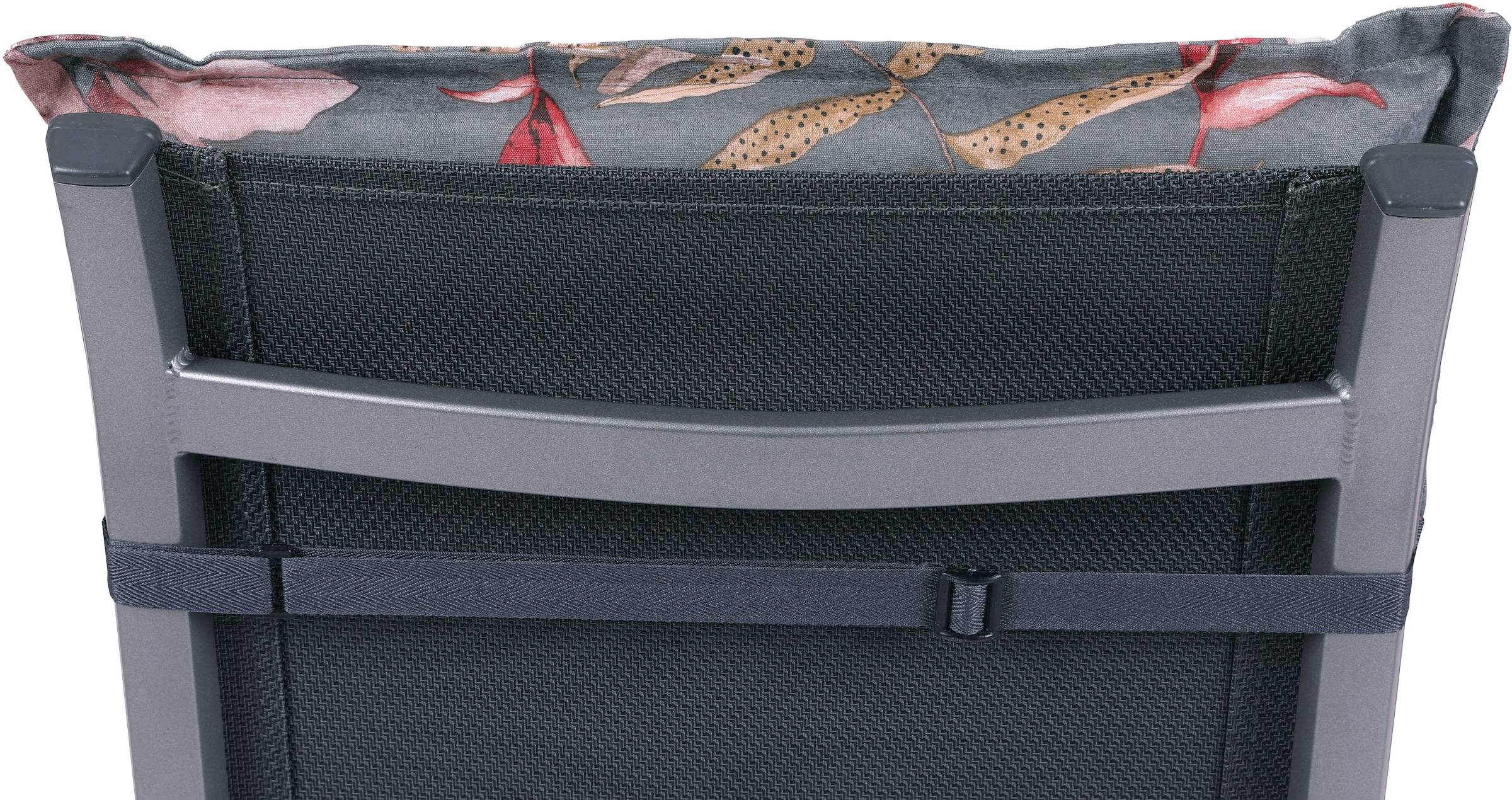 GO-DE Hochlehnerauflage Blätter / Beeren anthrazit - Maße BxLxH ca.: 50 cm x 120 cm x 7 cm