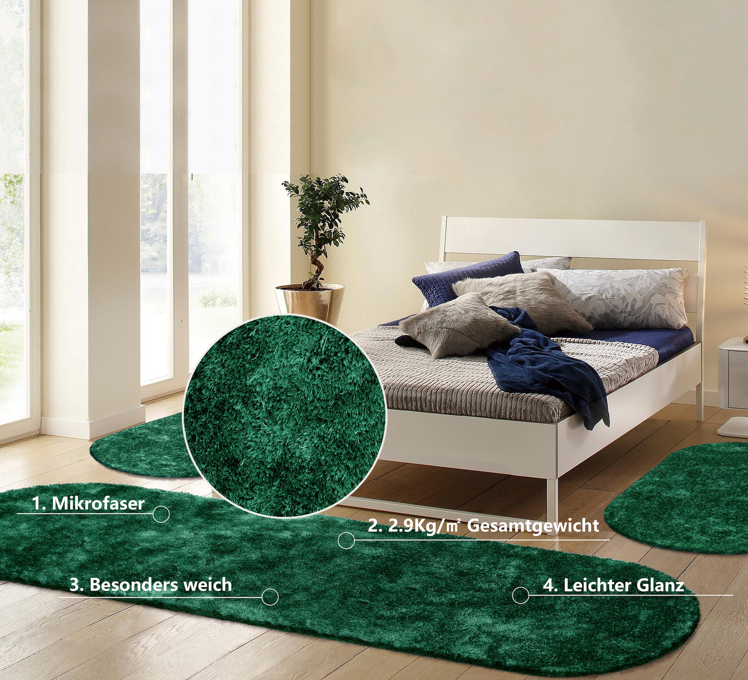 Bruno Banani Hochflor-Bettumrandung "Dana Teppich, Kundenliebling" Höhe 30 günstig online kaufen