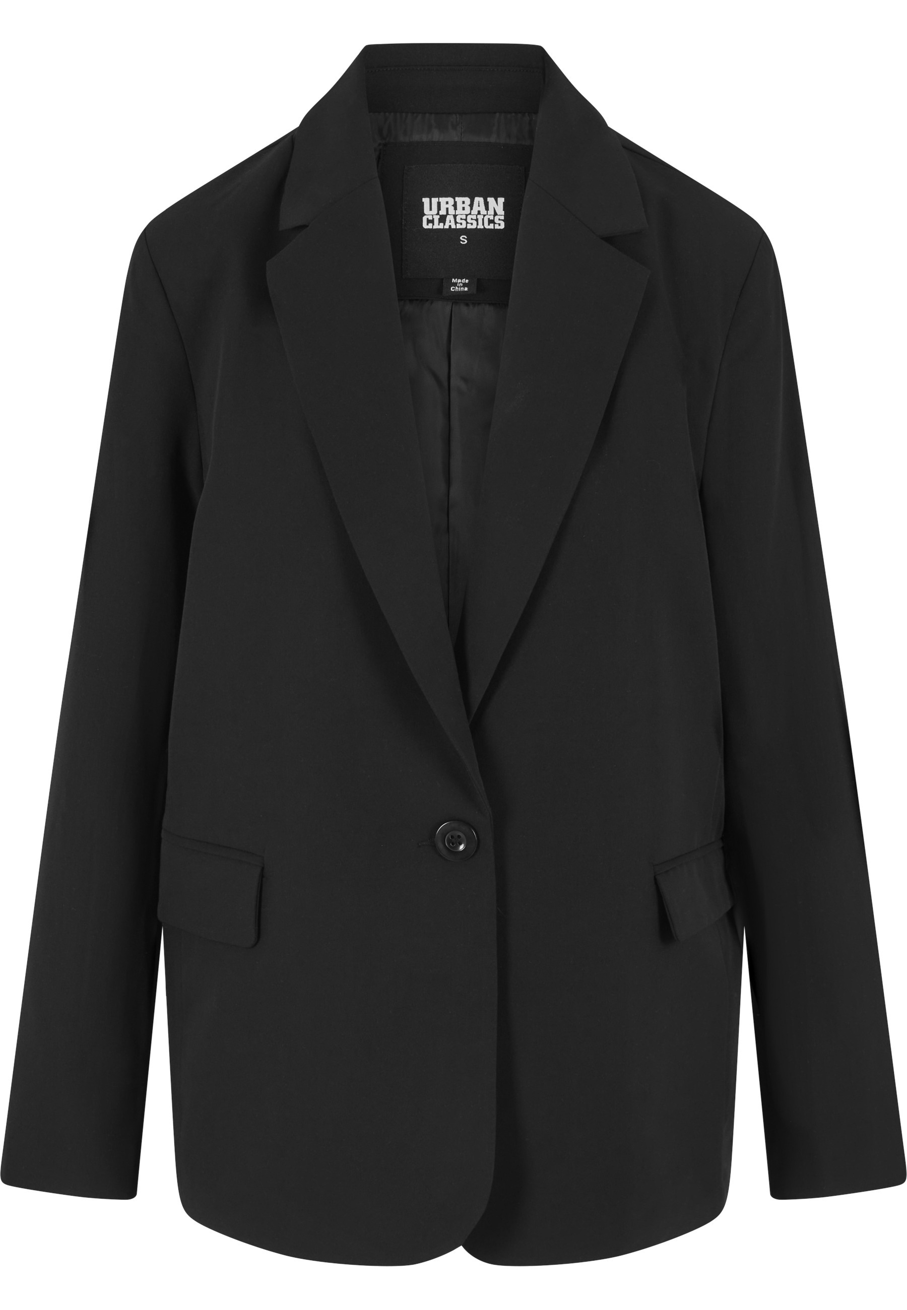 URBAN CLASSICS Allwetterjacke "Urban Classics Damen Ladies Basic Blazer" 1 Stk. tlg. ohne Kapuze