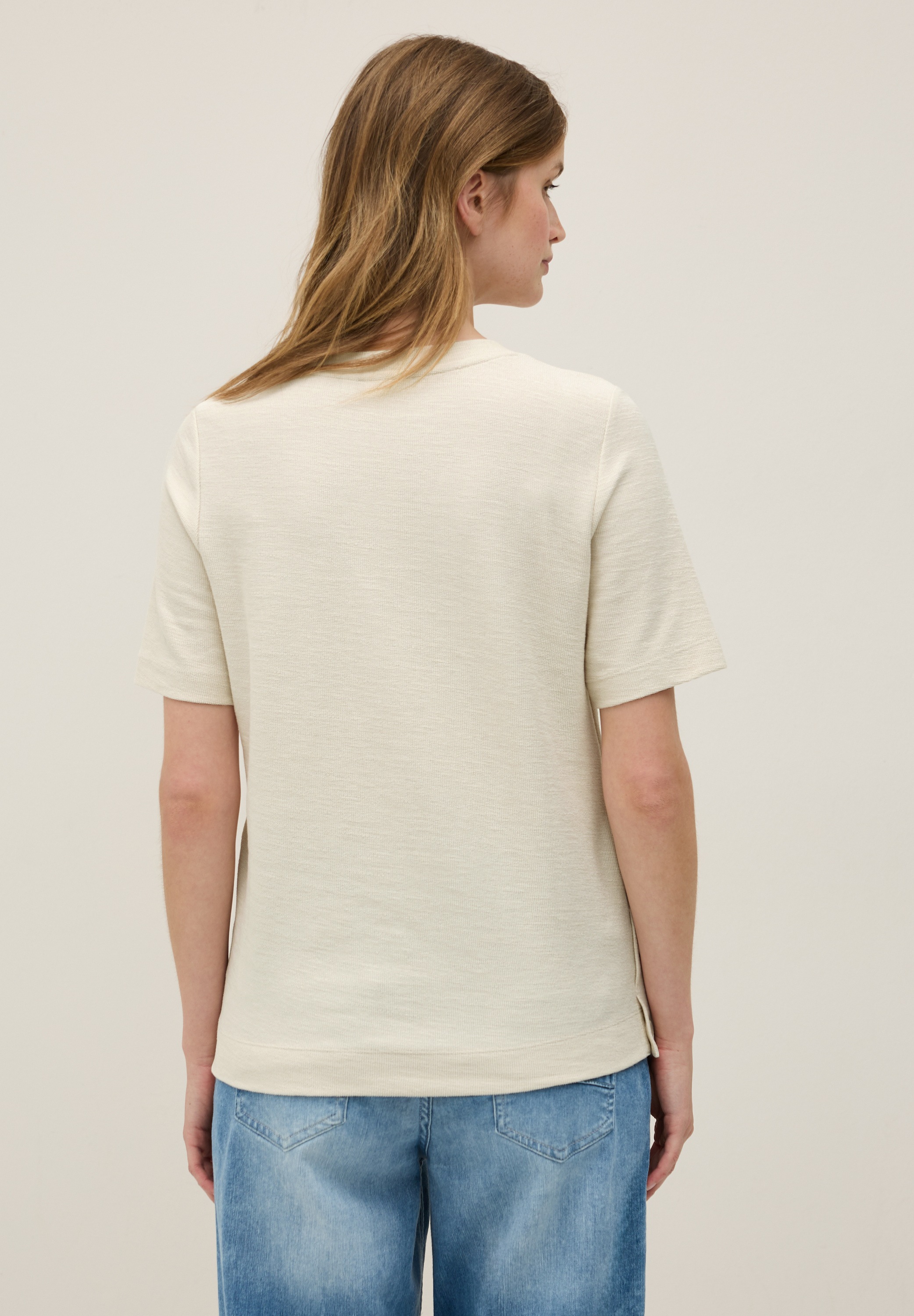 Cecil Rundhalsshirt, mit seitlichen Knopfdetails günstig online kaufen