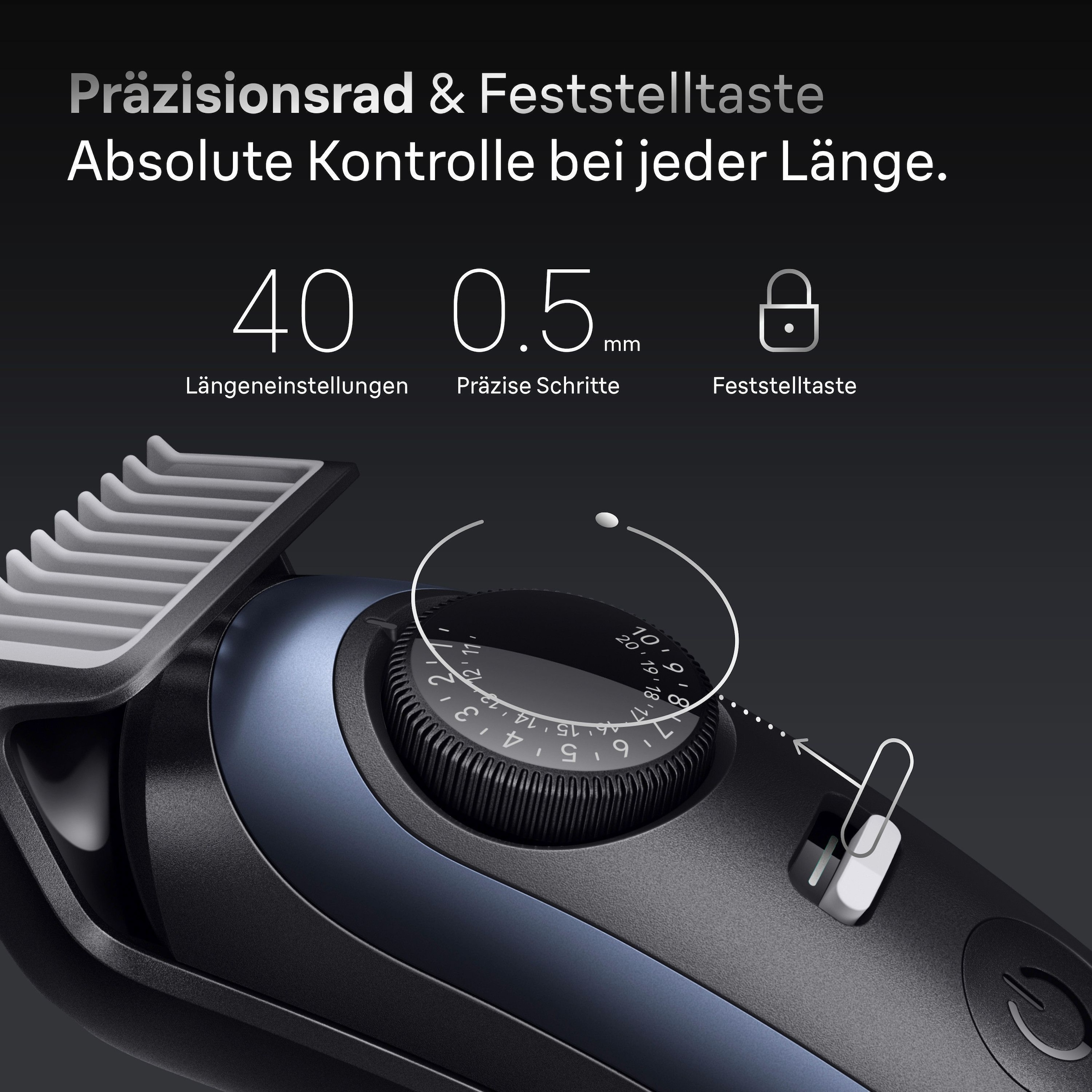 Braun Haarschneider »Barttrimmer BT7520«, bis zu 120 Min Akkulaufzeit, 40 Längeneinstellungen, wasserdicht