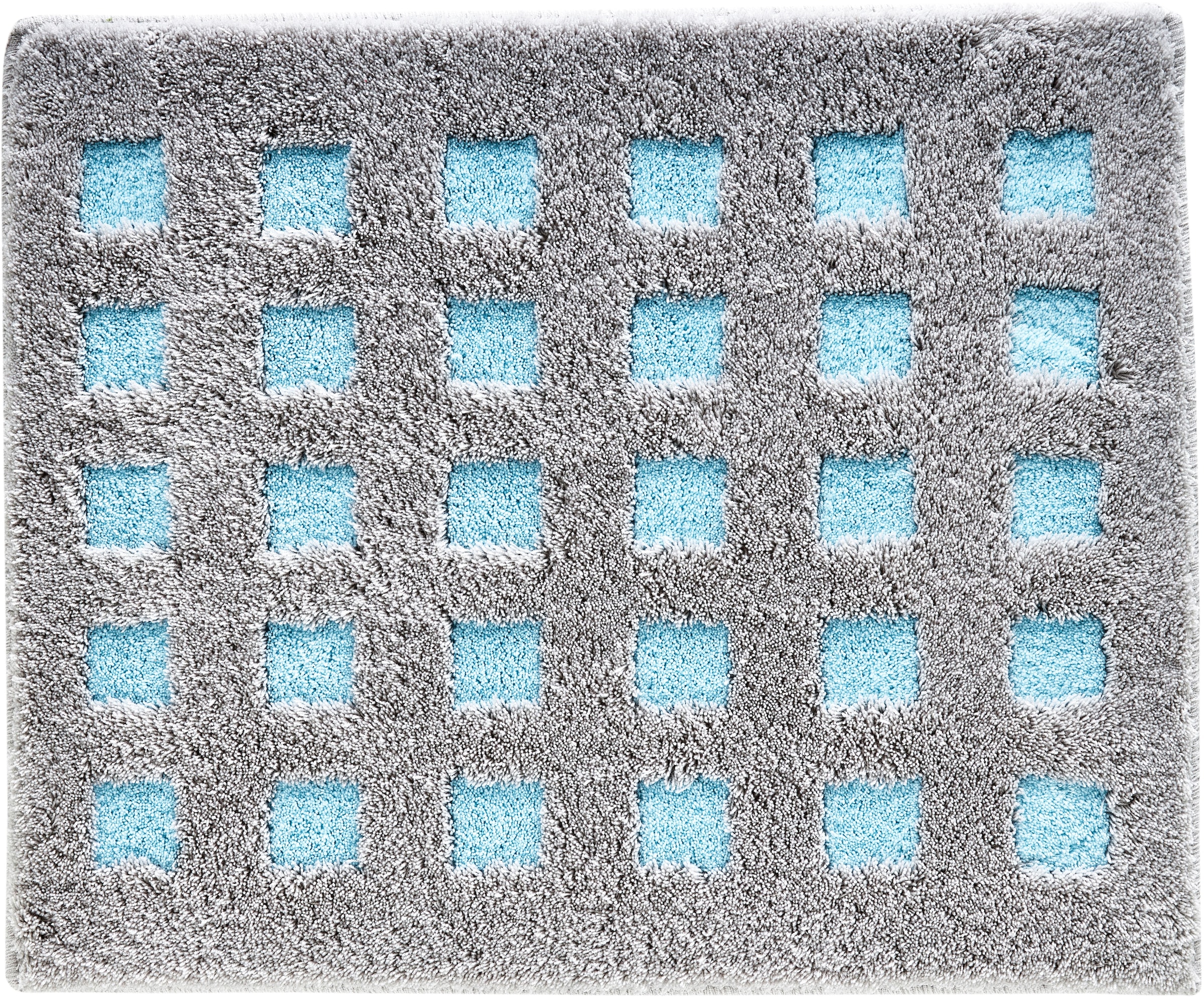 Kleine Wolke Badematte »Boxes«, rutschhemmend beschichtet, fußbodenheizungsgeeignet, Badteppich, modernes Design, Hoch/Tief Effekt