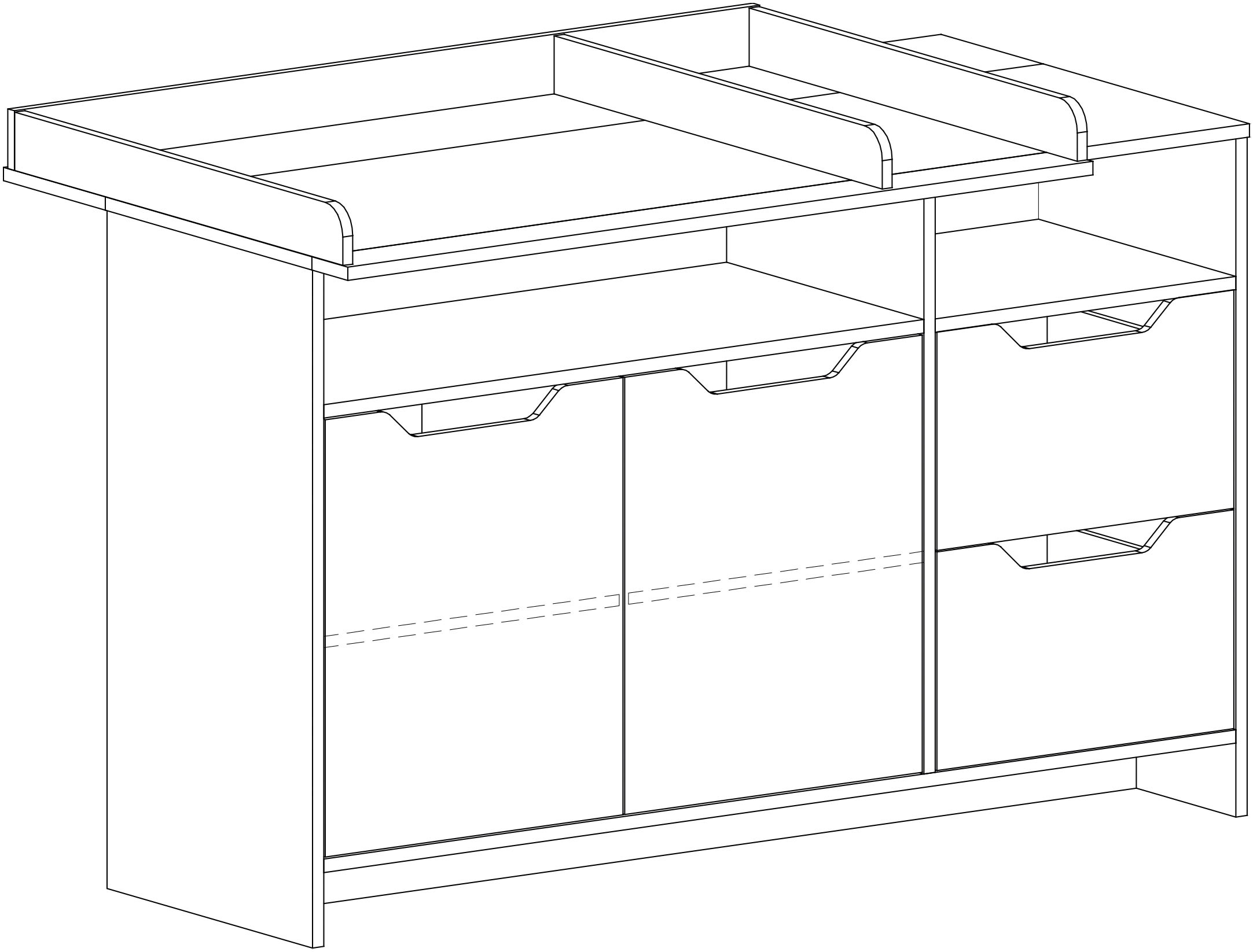 arthur berndt Wickelkommode »Wickelkommode »Maxim« mit abnehmbarem Wickelaufsatz«, bis 15 kg, 150 cm