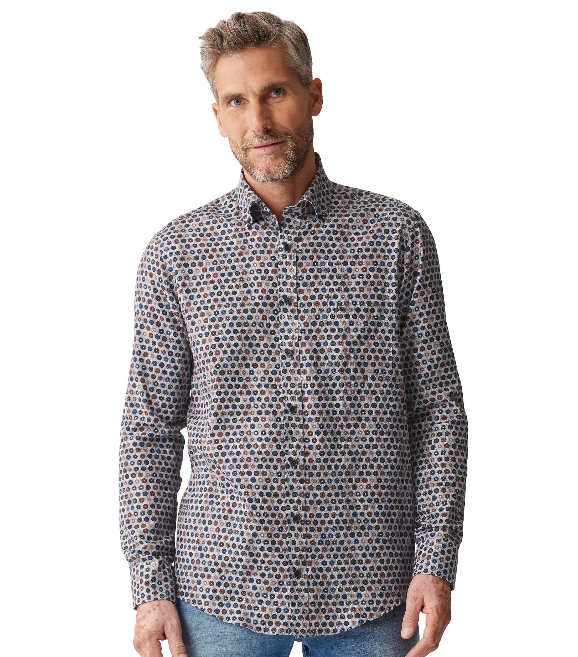 CASAMODA Langarmhemd »CASAMODA Freizeithemd "Green"-Kollektion Print«