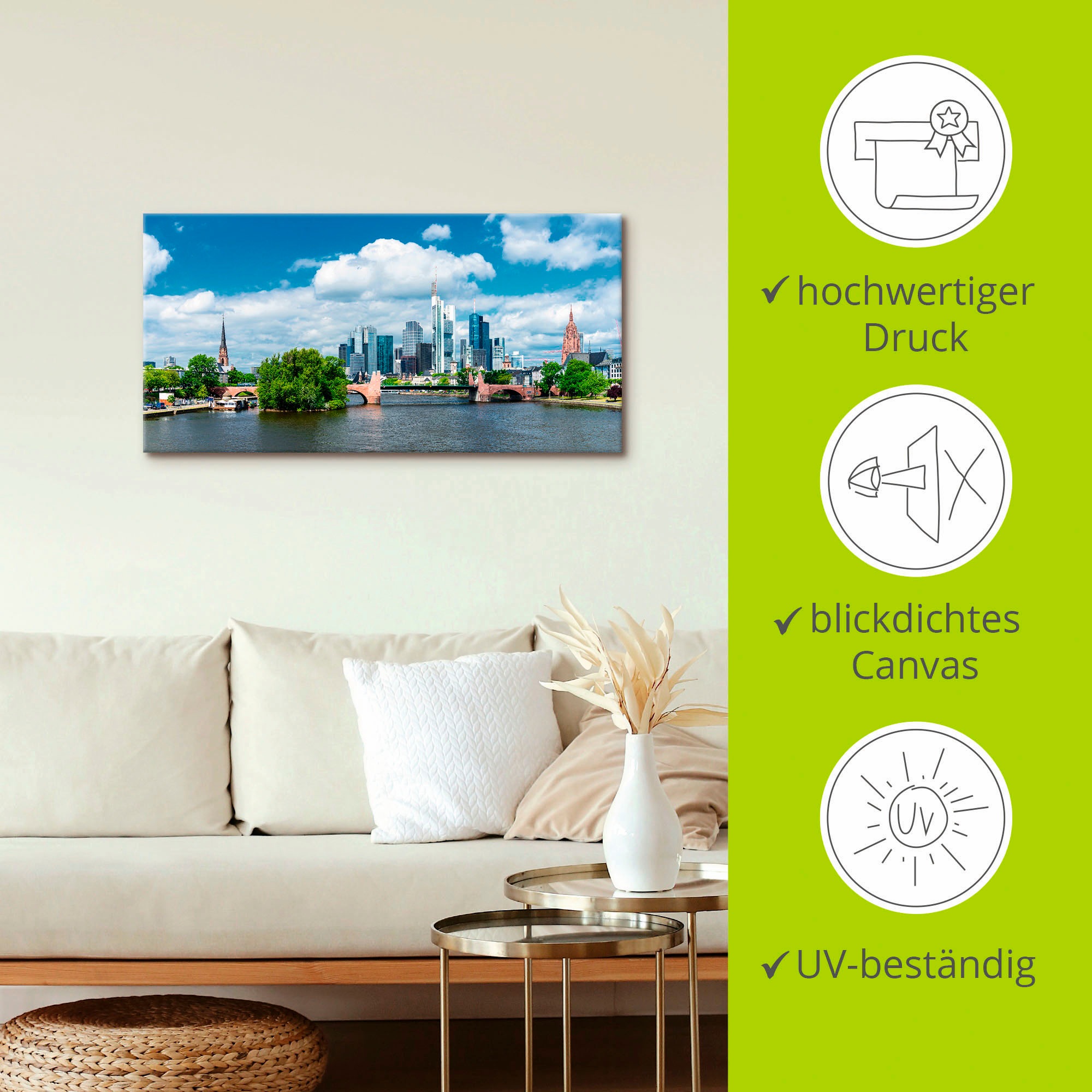 Artland Wandbild »Frankfurt am Main«, Deutschland, (1 St.), als Alubild, Outdoorbild, Leinwandbild, Poster in verschied. Größen