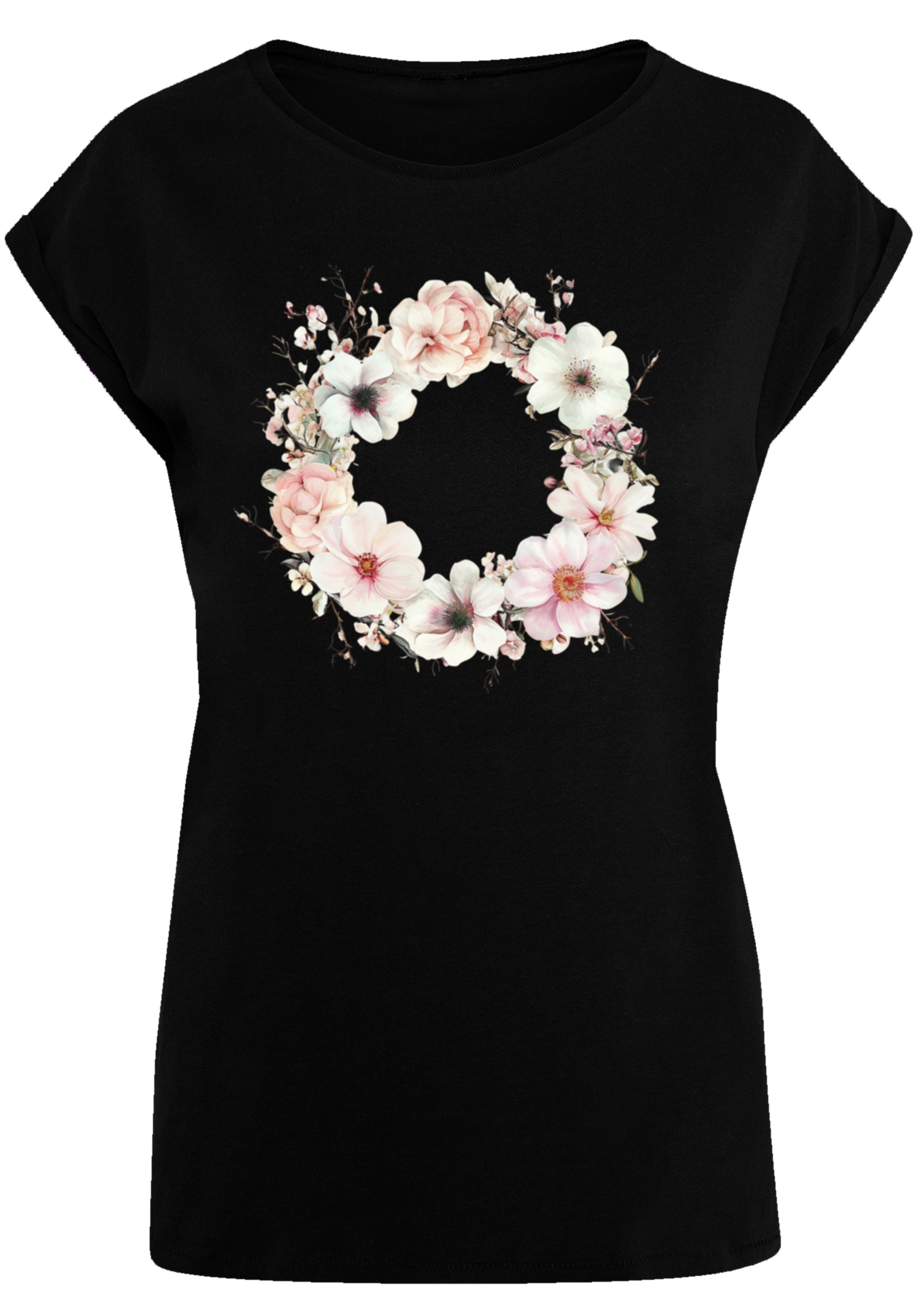 F4NT4STIC T-Shirt »Rosa Blumenkranz«, Premium Qualität