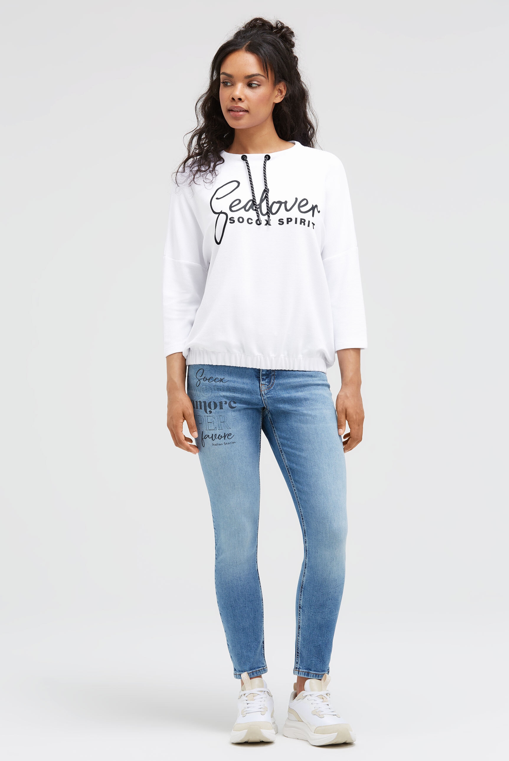 SOCCX Sweater , mit Gummizug im Saum
