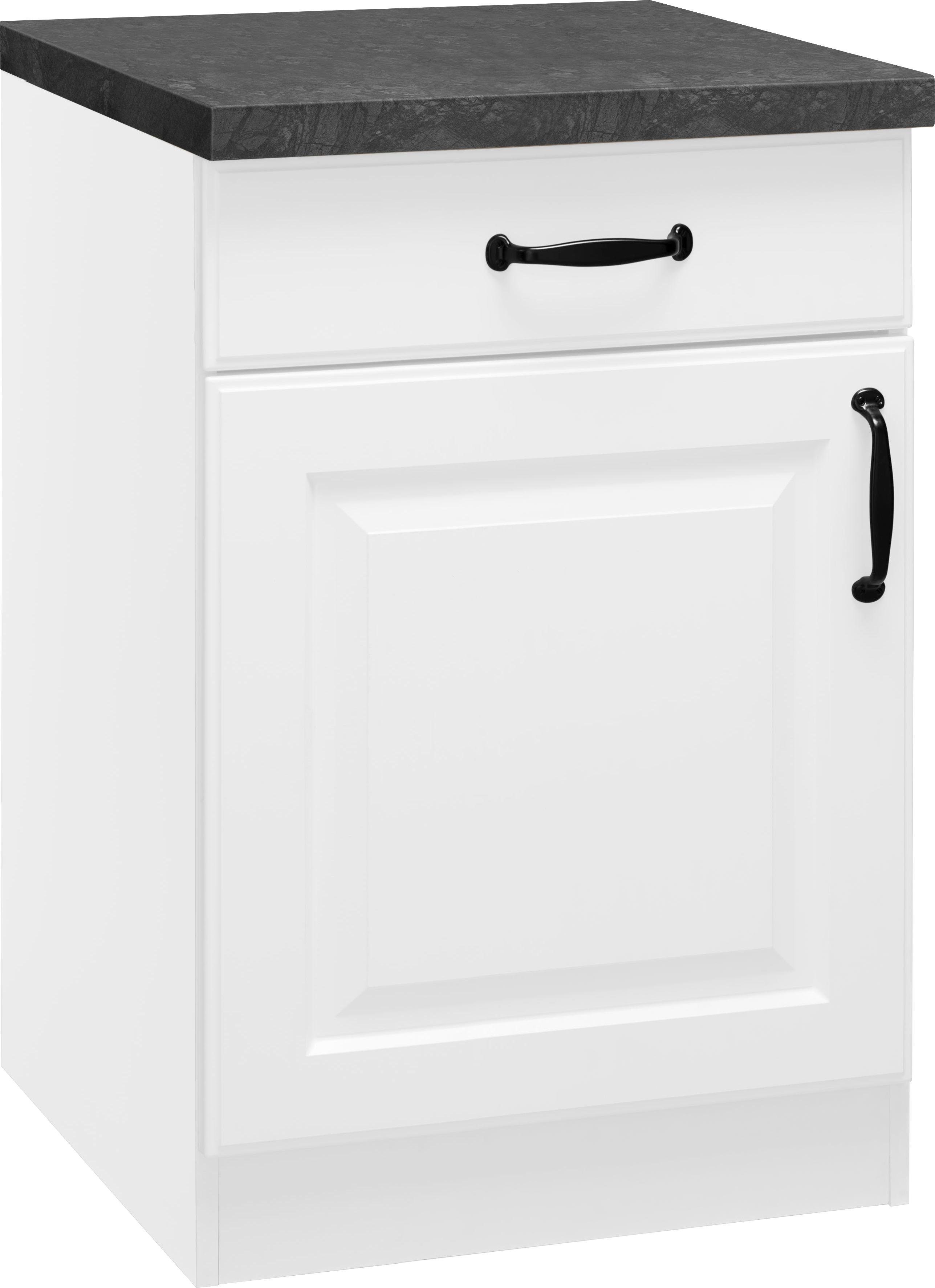 wiho Küchen Unterschrank "Erla" 60 cm breit mit Kassettenfront, mit Arbeitsplatte
