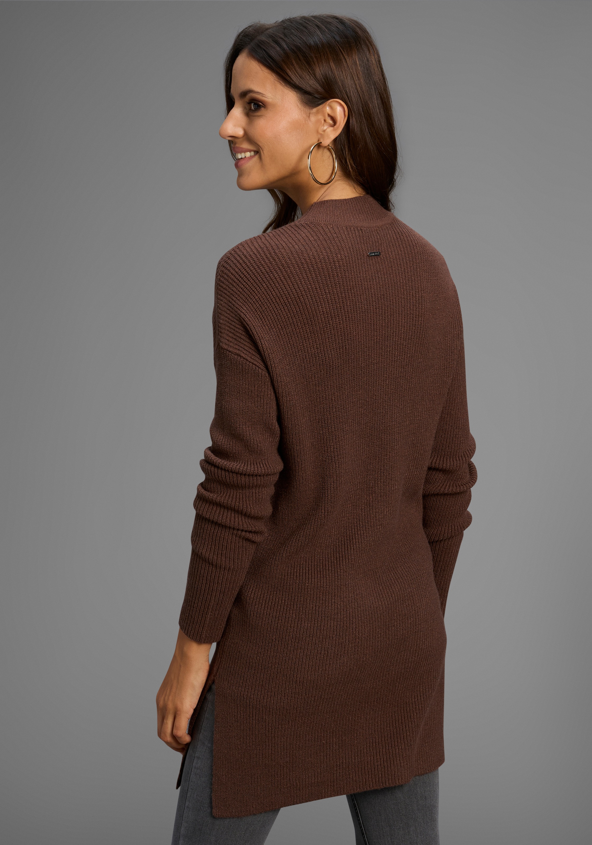 Laura Scott Stehkragenpullover, in Grobstrick mit seitlichen Schlitzen - NEUE KOLLEKTION