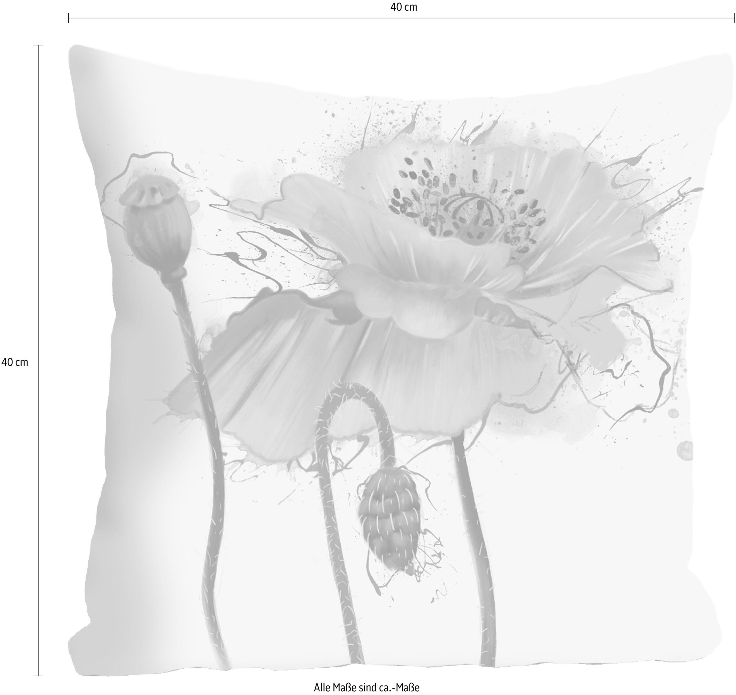 queence Dekokissen »Blume«, Kissenhülle ohne Füllung, 1 Stück