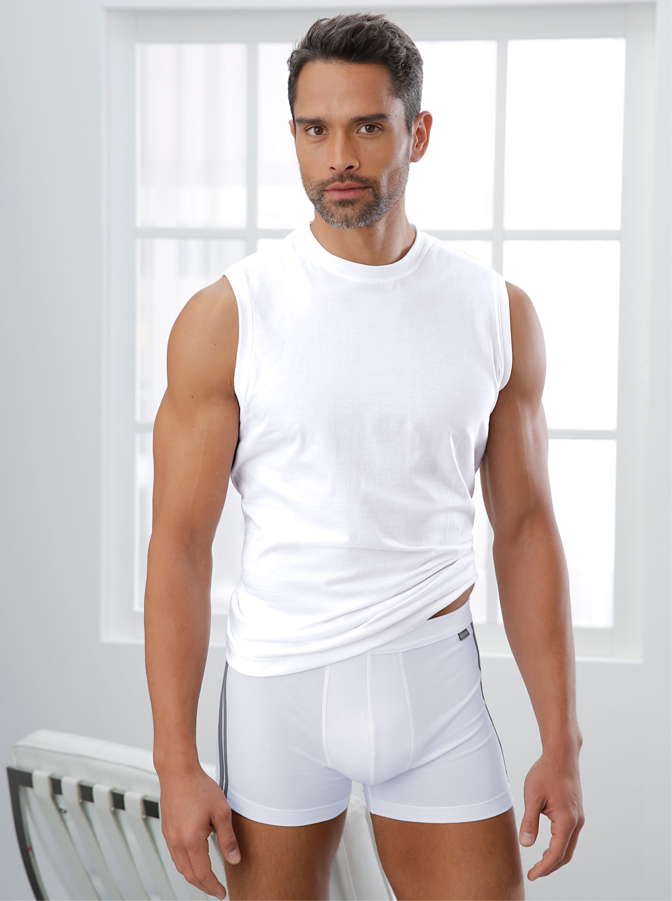 SCHIESSER Herren Unterhemd, Gr. 7, weiß, 100% Baumwolle, Unterhemden