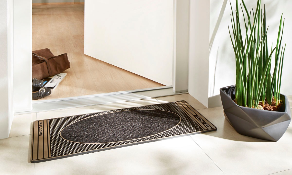 Home2Fashion Fußmatte »CenterClean«, rechteckig, 8 mm Höhe, schmale Schmutzfangmatte, strapazierfähig, In- und Outdoor geeignet