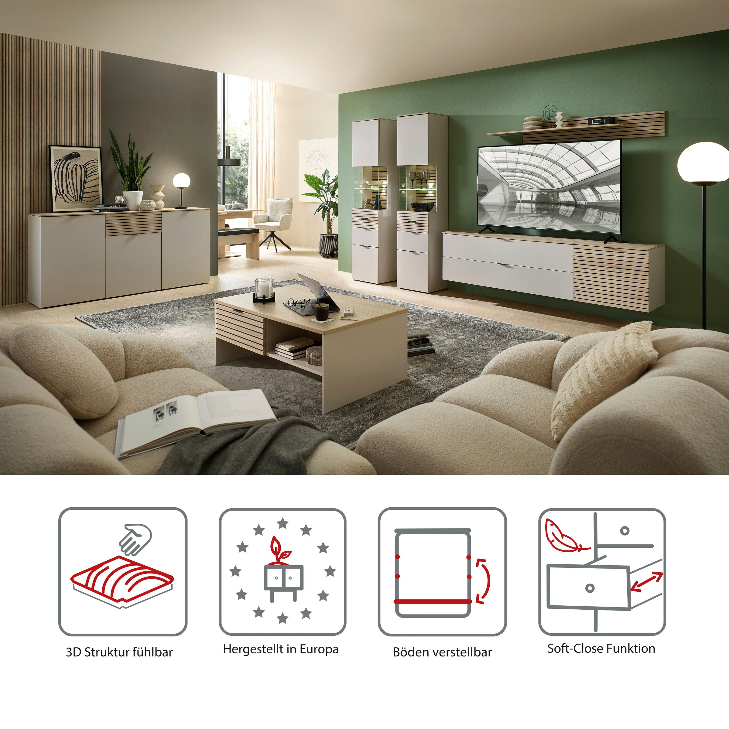 Thumbnail - Innostyle Sideboard "INA Sideboard, 180 x 90 x 45 cm (B/H/T)" 1 Stk. tlg.