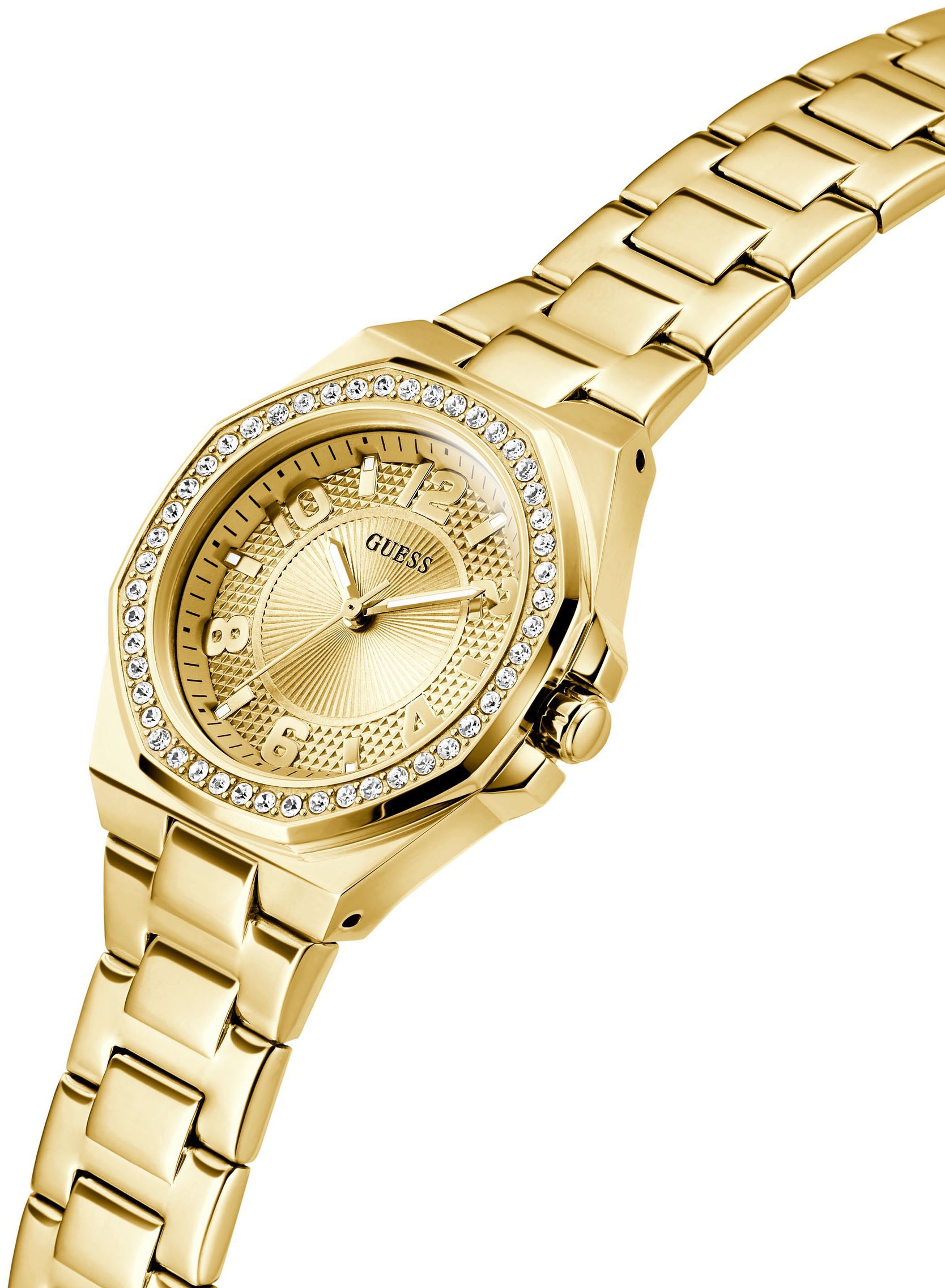 Guess Quarzuhr »CONTESSA«, Armbanduhr, Damenuhr, Edelstahlarmband