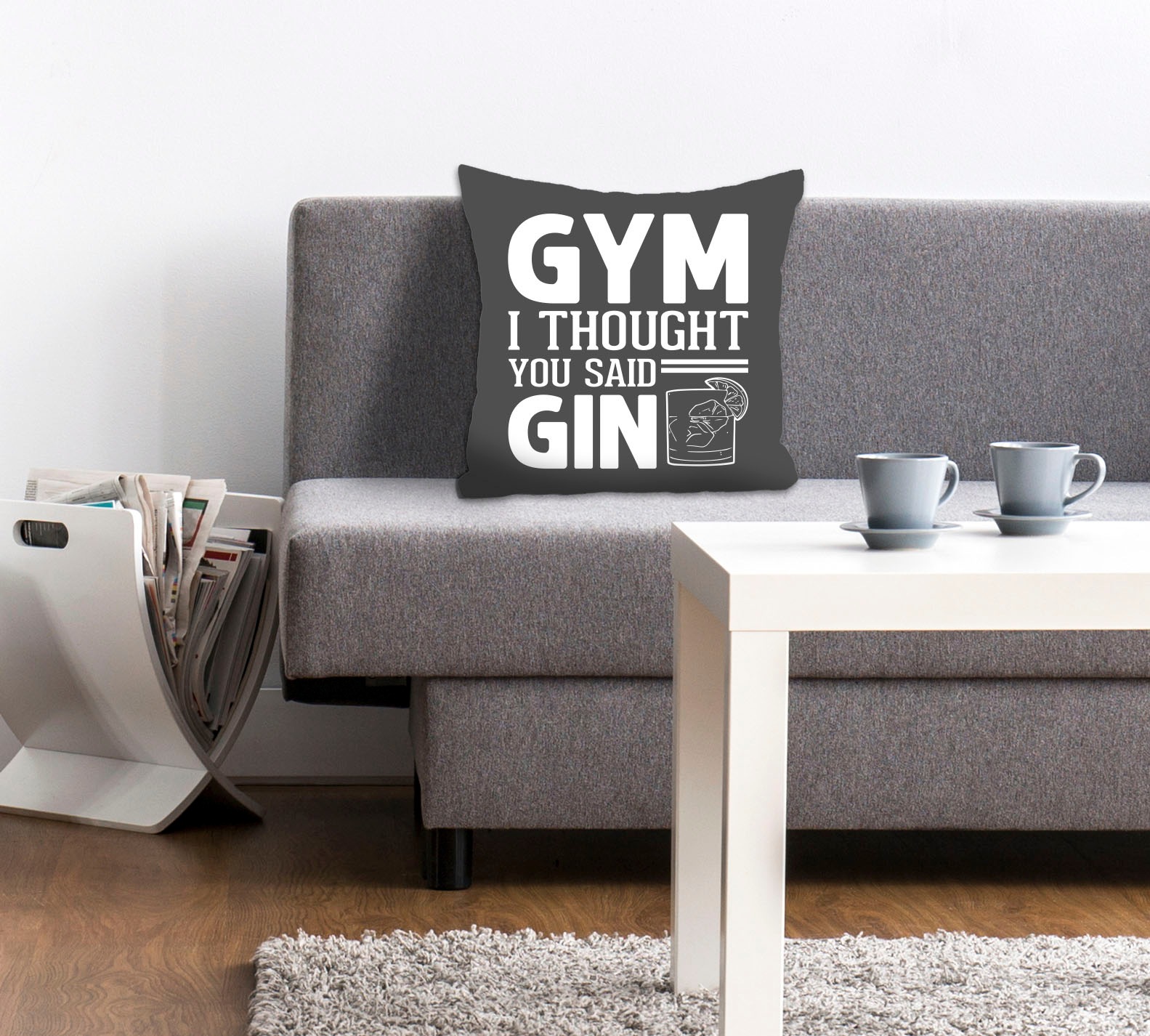 queence Dekokissen "GYM or GIN" mit einem Schriftzug günstig online kaufen
