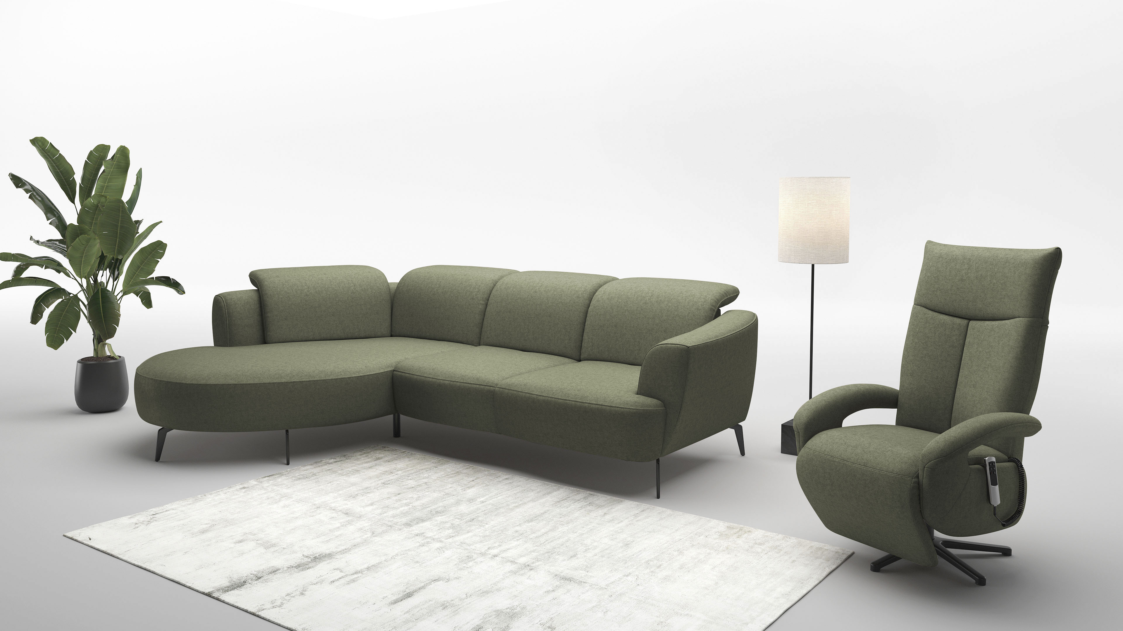 sit&more Ecksofa "Zoe" ink.Sitztiefenverstellung, wahlweise mit Kopfteilverstellung