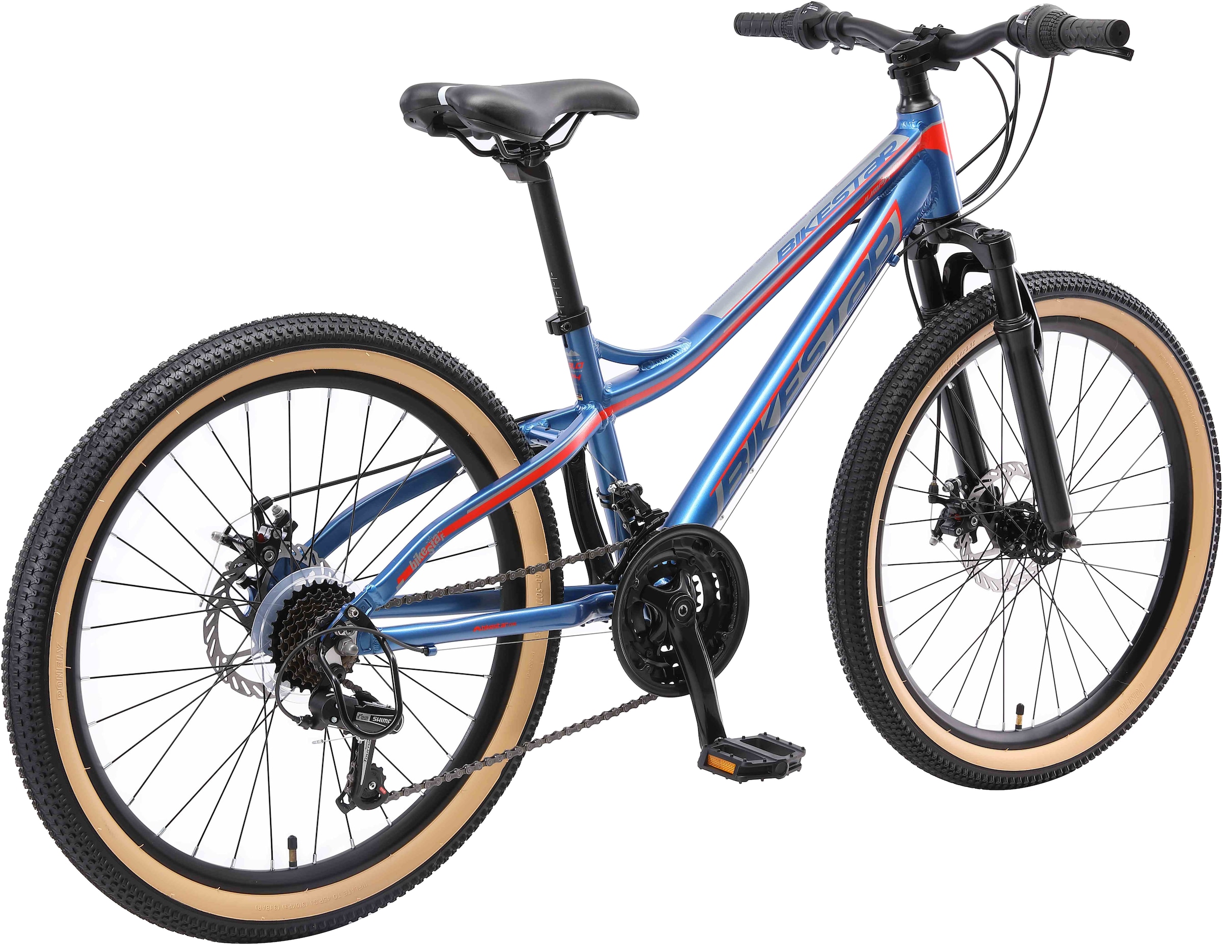 Bikestar Jugendfahrrad, 21 Gang, Shimano, RD-TY300 Schaltwerk, Kettenschaltung, für Damen und Herren, Kettenschaltung