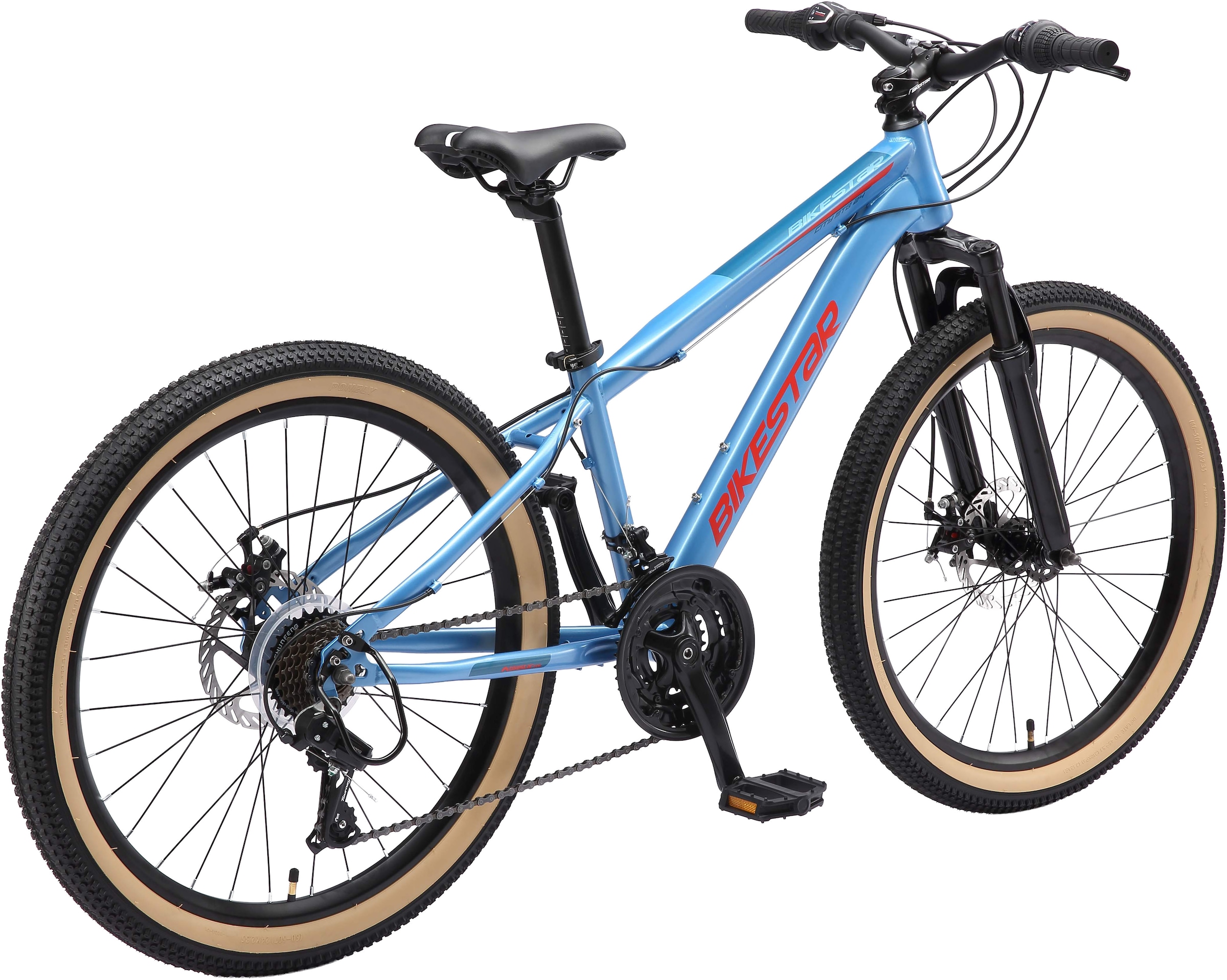 Bikestar Jugendfahrrad, 21 Gang, Shimano, RD-TY21 Schaltwerk, Kettenschaltung