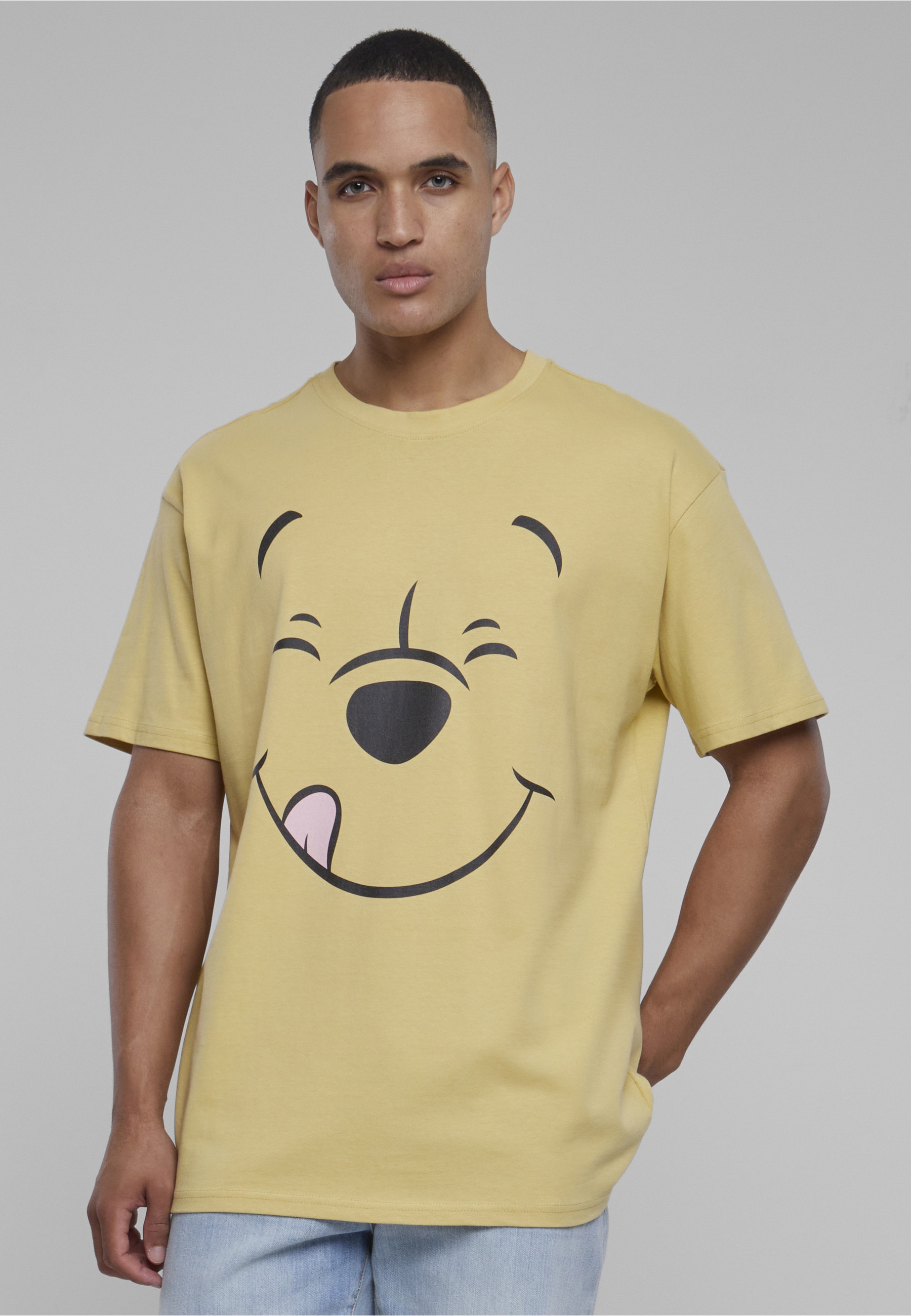MisterTee T-Shirt »MisterTee Herren Disney 100 Winnie Pooh Face Tee« 1 Stk.