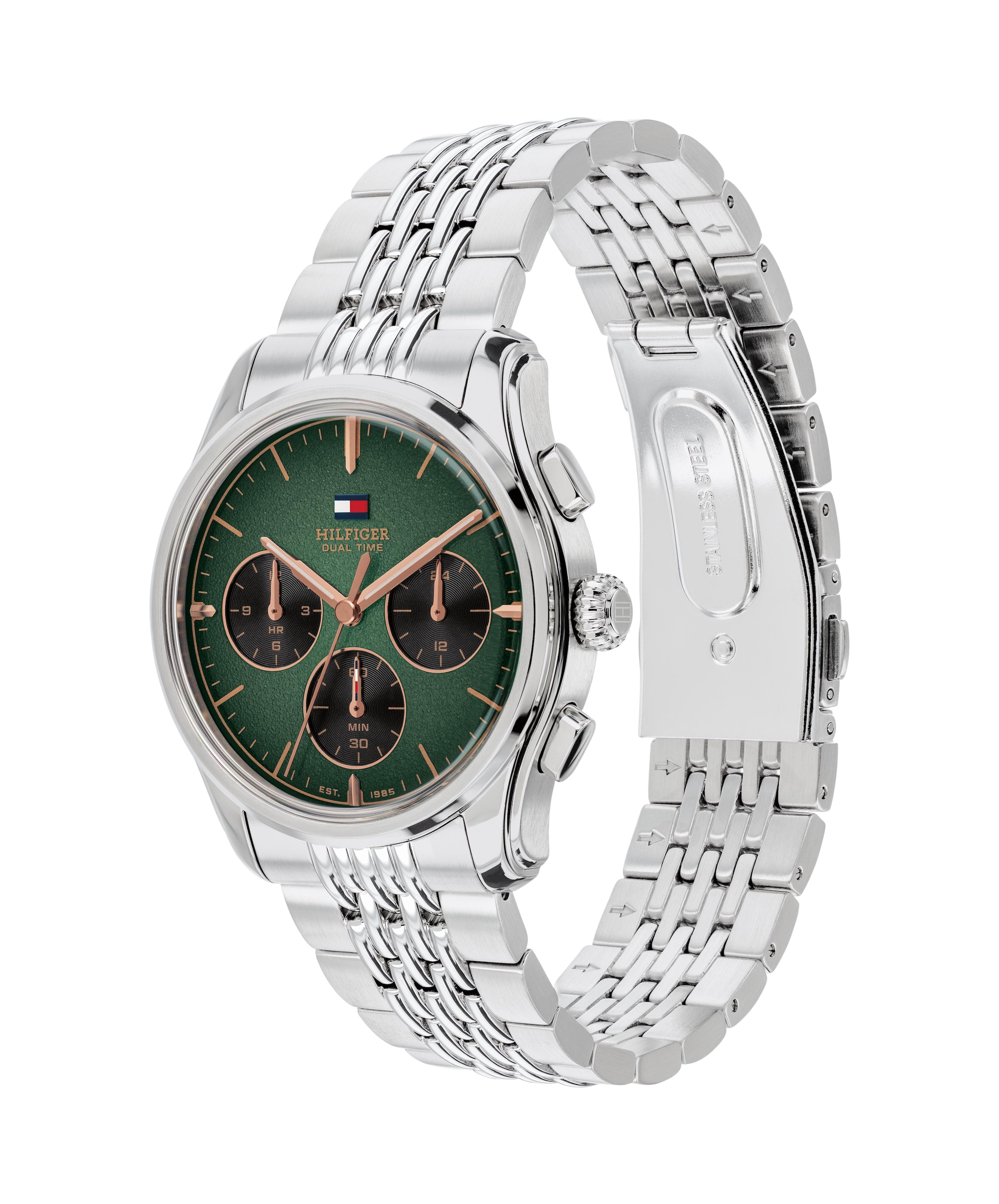 Tommy Hilfiger Multifunktionsuhr »BRYANT« Quarzuhr, Armbanduhr, Damenuhr, Herrenuhr, Edelstahlarmband, analog
